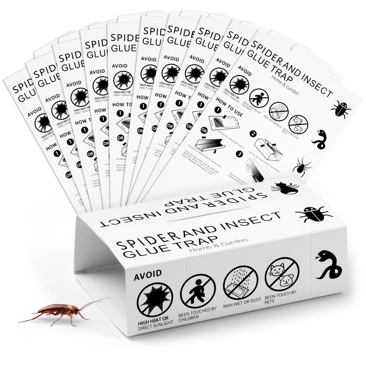 AMFUN Trampas de Insectos, 10 Piezas Trampas Adhesivas, Adhesiva Multiusos para Plagas, Adecuado para el Hogar en Interiores y Jardines