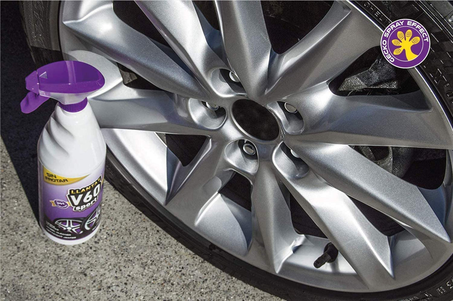 Sisbrill V60 Sport Limpia Llantas - Neutro y Seguro - Efecto Gecko Spray - Pack 2 Unidades