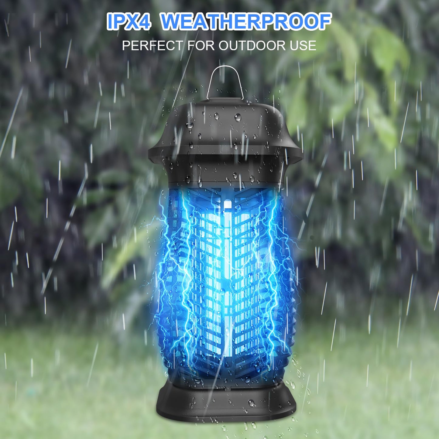 Oziral Lámpara eléctrica antimosquitos con Trampa para Insectos, 20W, 4000V, Cable de alimentación de 1,5 m y Gancho, Adecuada para Uso en Interiores