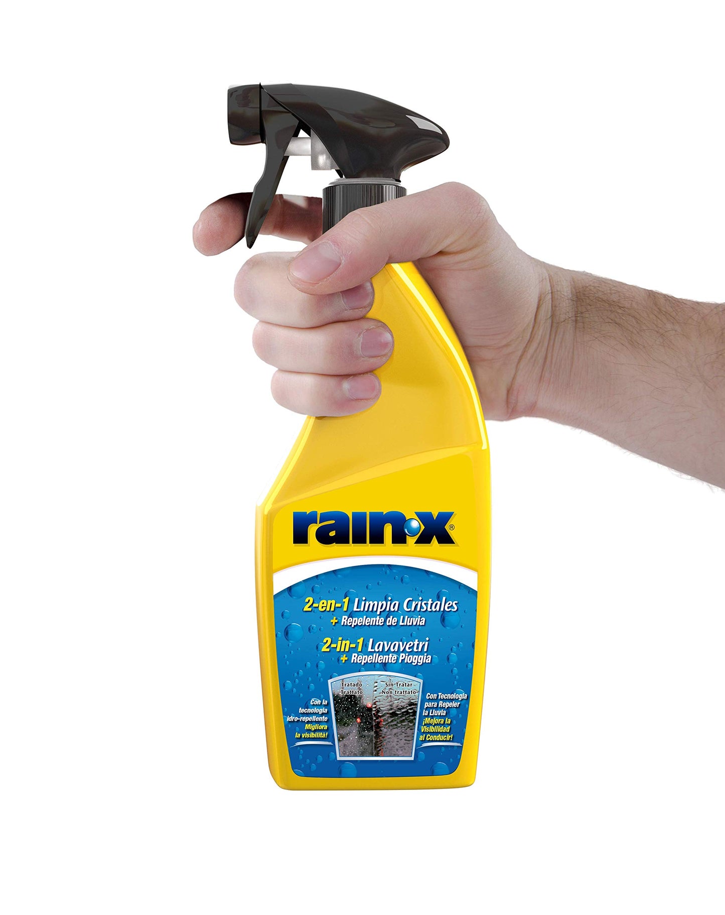 Rain-X Limpiaparabrisas 2 en 1 - Repelente de Lluvia - Limpieza sin Rayas - Protección contra Suciedad, Nieve e Insectos - 500 ml