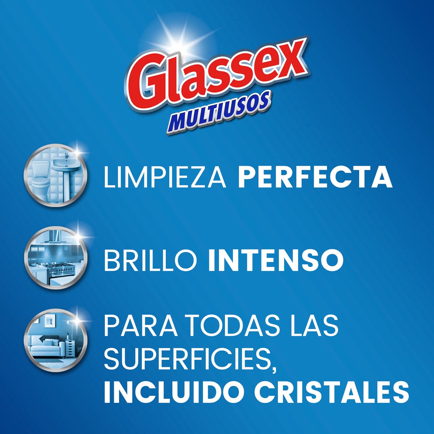 Glassex - Limpiador multiusos y cristales, formato pistola spray - 750 ml