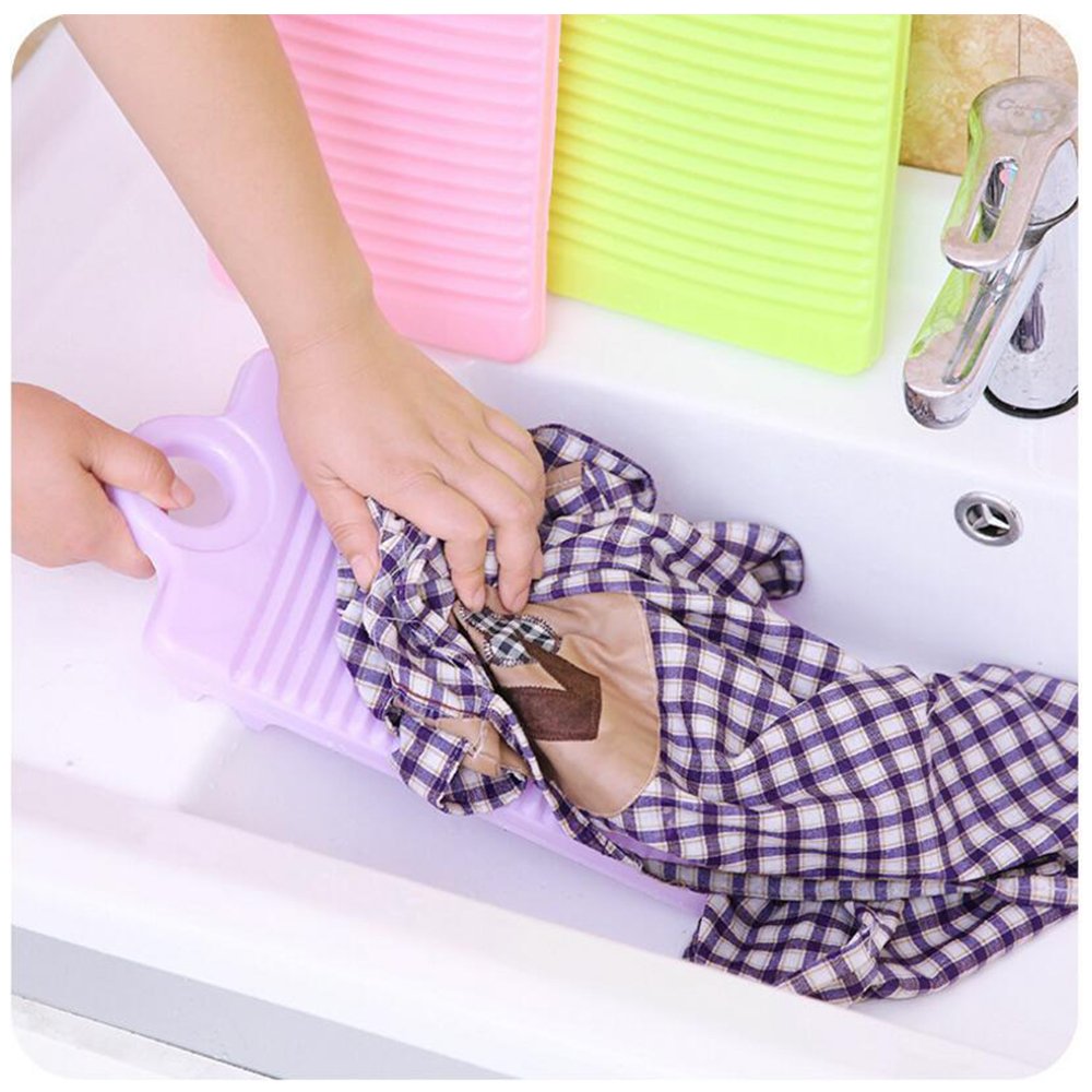 NUODWELL Tabla de lavado antideslizante para colgar, con trípode fijo de plástico grueso, herramienta de limpieza de ropa (morado)