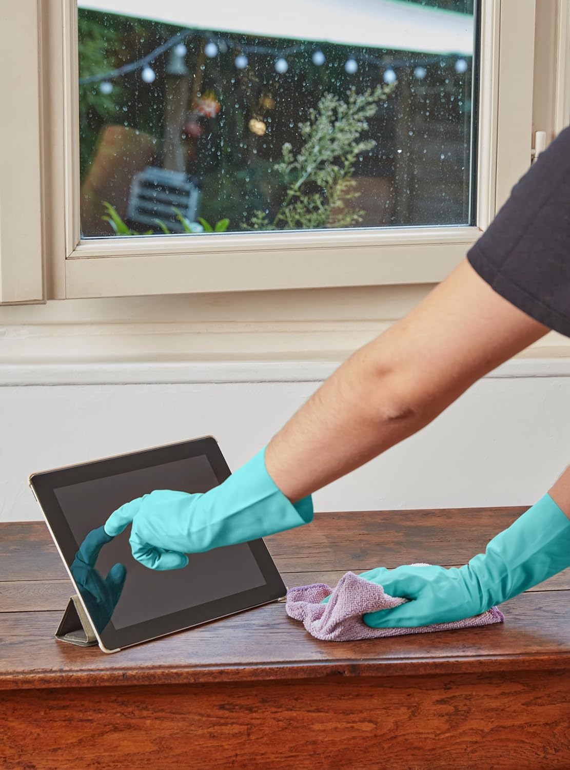 Spontex - Guantes de Limpieza sin Látex, Segunda Piel, Talla M, 2 Unidades