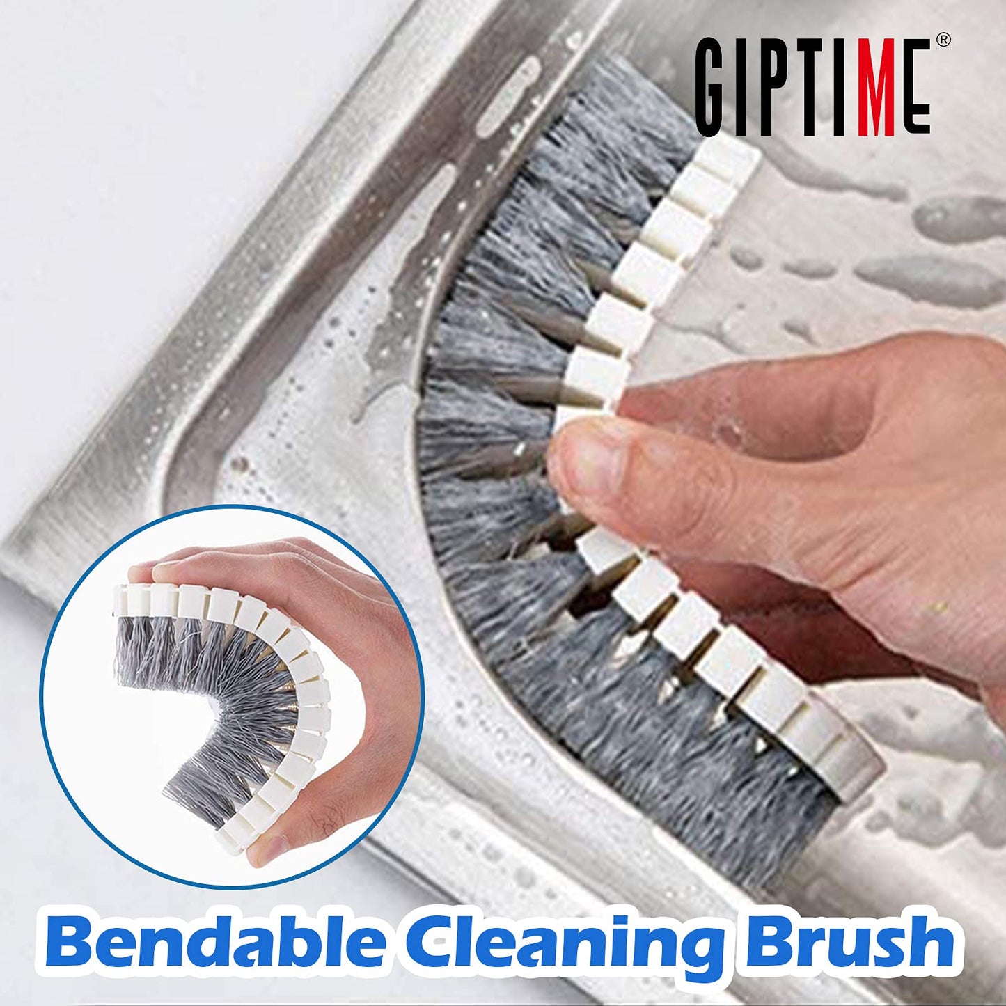 GIPTIME 4 cepillos para Limpieza, Cepillo de Cocina, Incluye Cepillo de Limpieza de Pan, Cepillo de Fregadero, Agarre cómodo, Cepillo de baño, Cepillo de Zapatos, Herramienta de Limpieza de Ranuras
