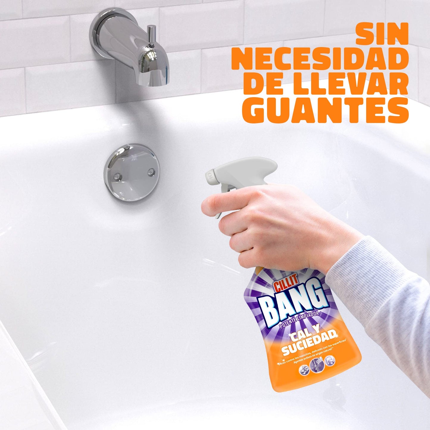 Cillit Bang Cal y Suciedad, potente limpiador baño, cocina, formato spray - Pack de 3 x 1 L, total 3 L