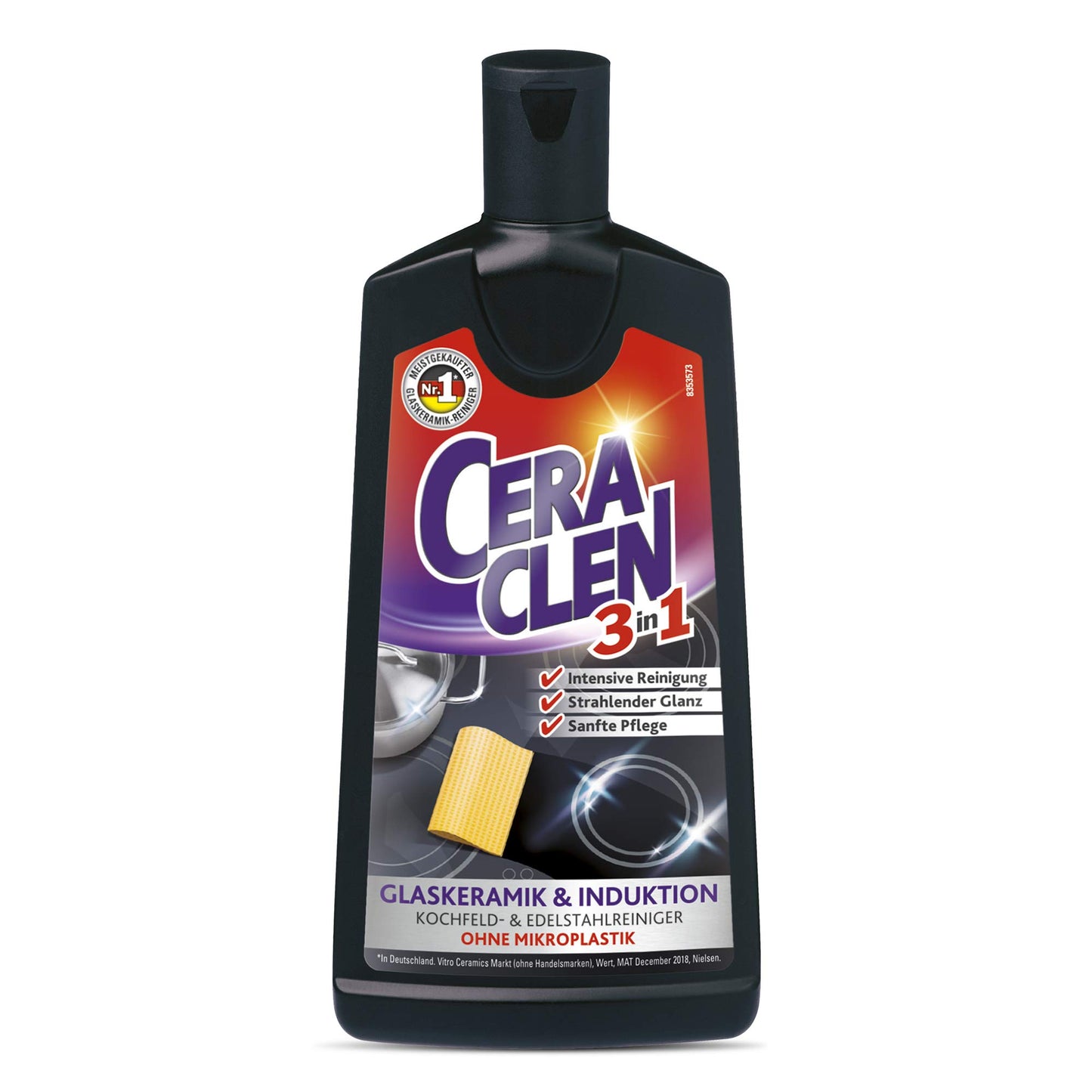 Hemir Ceraclen Limpiador y cuidado para vitrocerámica e inducción y acero inoxidable – limpieza, brillo y cuidado – 1 x 200 ml