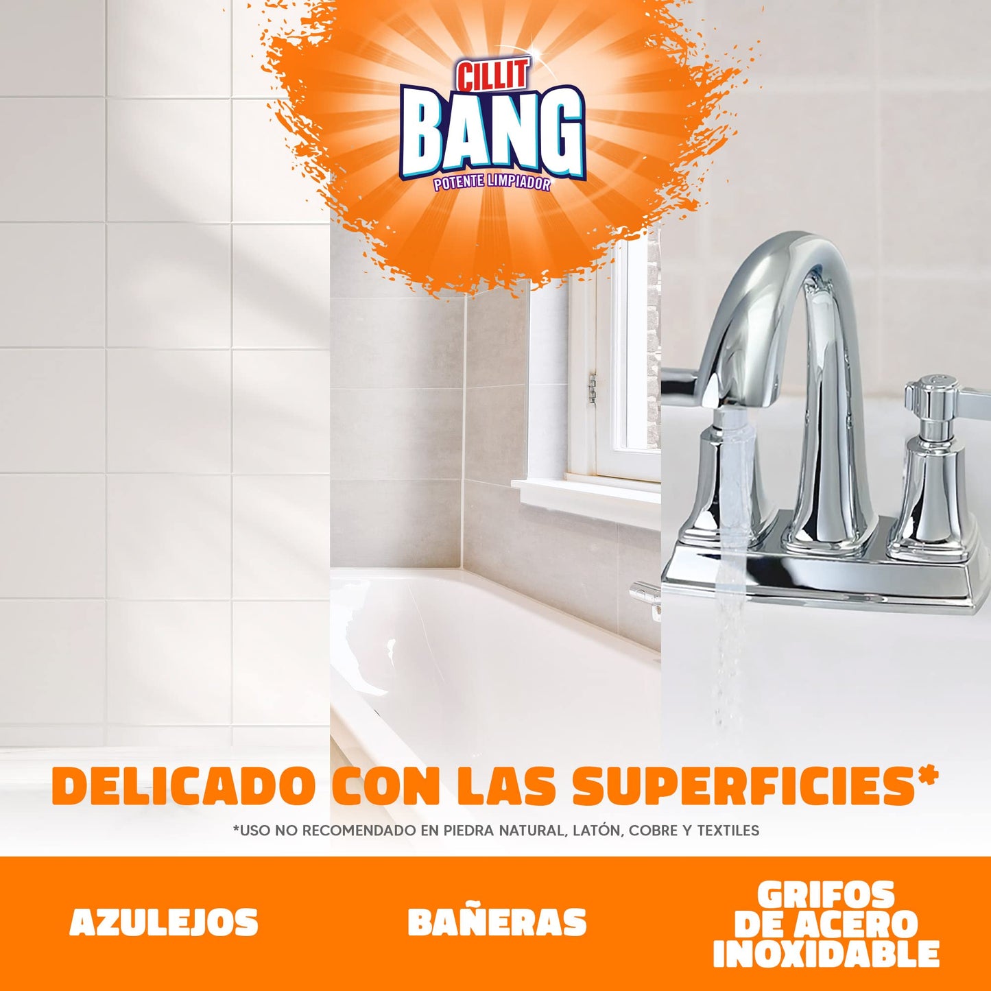 Cillit Bang Cal y Suciedad, potente limpiador baño, cocina, formato spray - Pack de 3 x 1 L, total 3 L