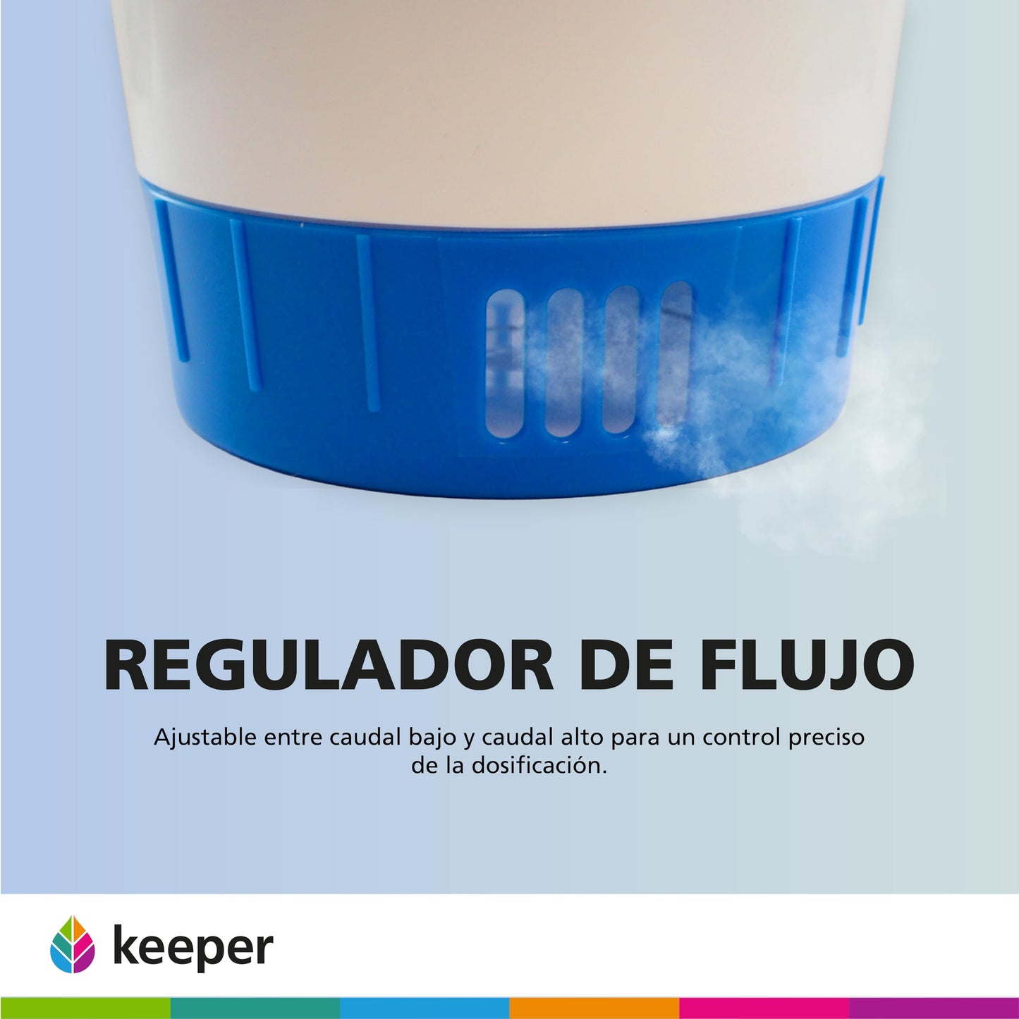 SIQUA Pack Dosificador de Cloro y Medidor Cloro y pH Piscinas – Pack Mantenimiento Piscinas con Medidor y Dispensador de Cloro – Gotas Reactivas Phenol Red y OTO – Dosificador Fabricado en España