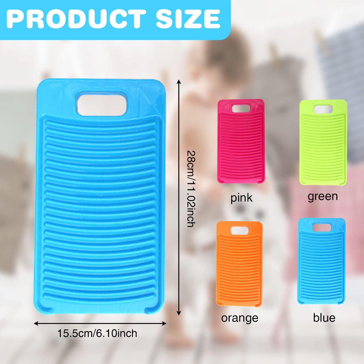 MAOYE Mini tabla de lavado de plástico para camisas de niños, lima, para lavar la ropa sucia (verde)