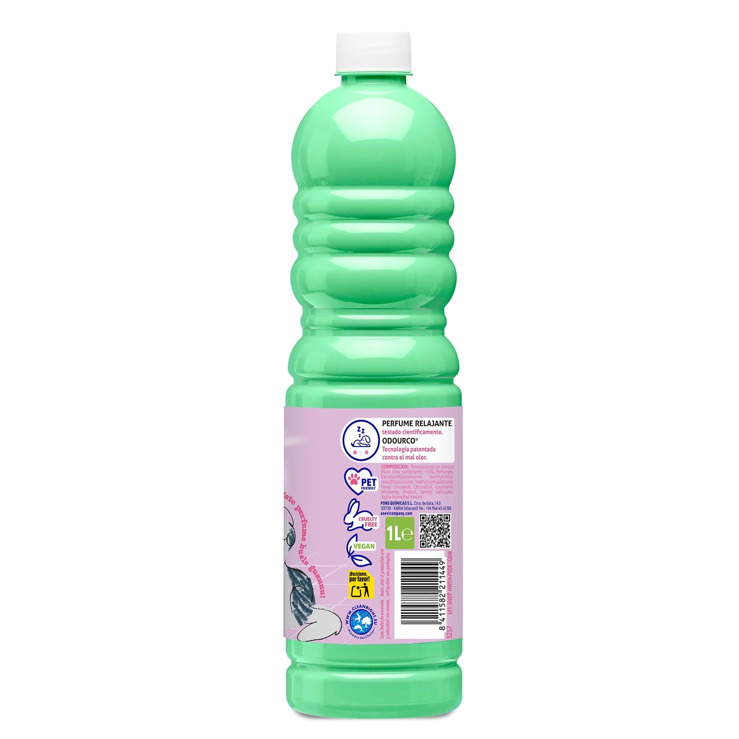 Asevi Fregasuelos Perfumado Duradero Mascotas - Friegasuelos Concentrado con Aroma Fresco - Elimina Malos Olores - Limpiasuelos con pH Neutro para Todo Tipo de Suelos - Envase de 1 Litro