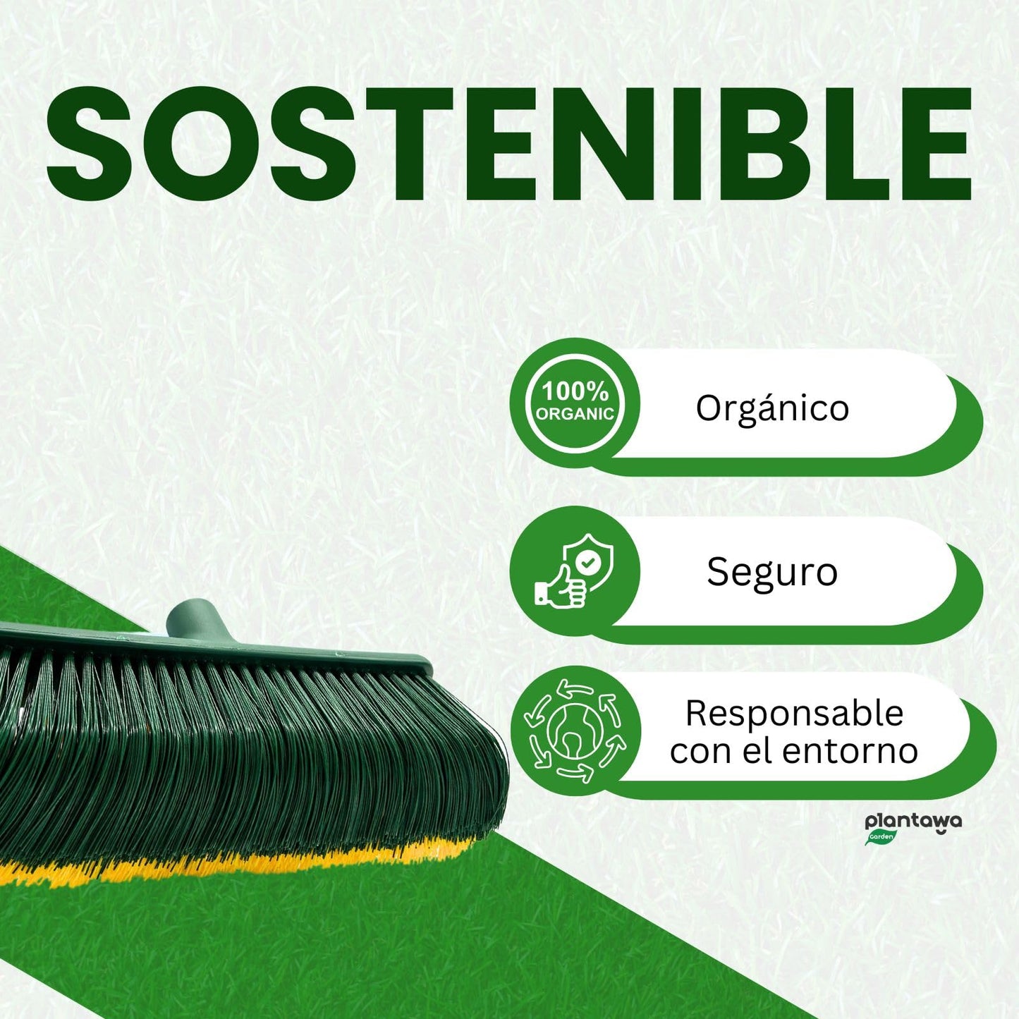 PLANTAWA Cepillo Césped Artificial | Ideal para el Cuidado y Mantenimiento de Césped Artificial | Cerdas Resistentes y Diseño Ligero | Sin Mango y Ligero
