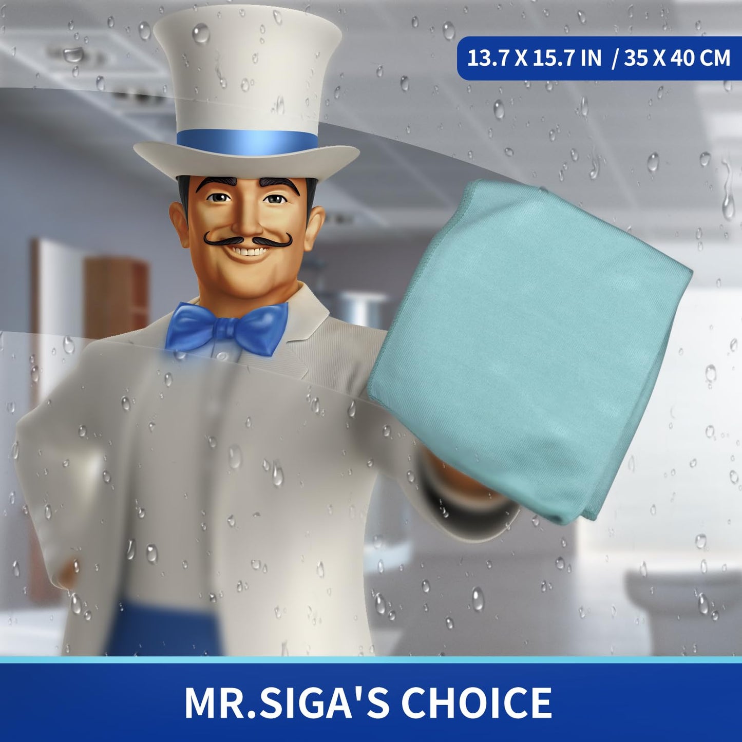 MR.SIGA Paños ultrafinos de Microfibra para Vidrio, Paquete de 6, 35 x 40 cm