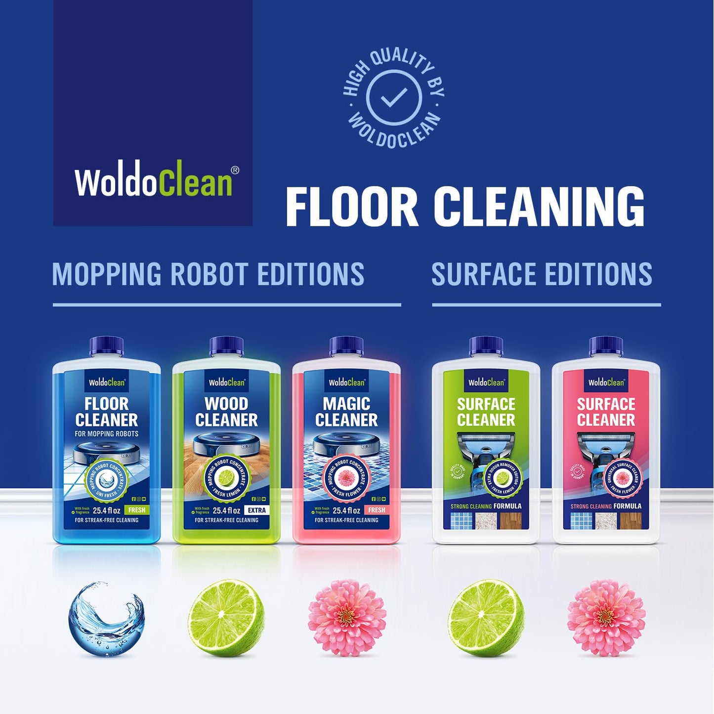WoldoClean Limpiador de suelos para robots 750ml - para todas las plantas