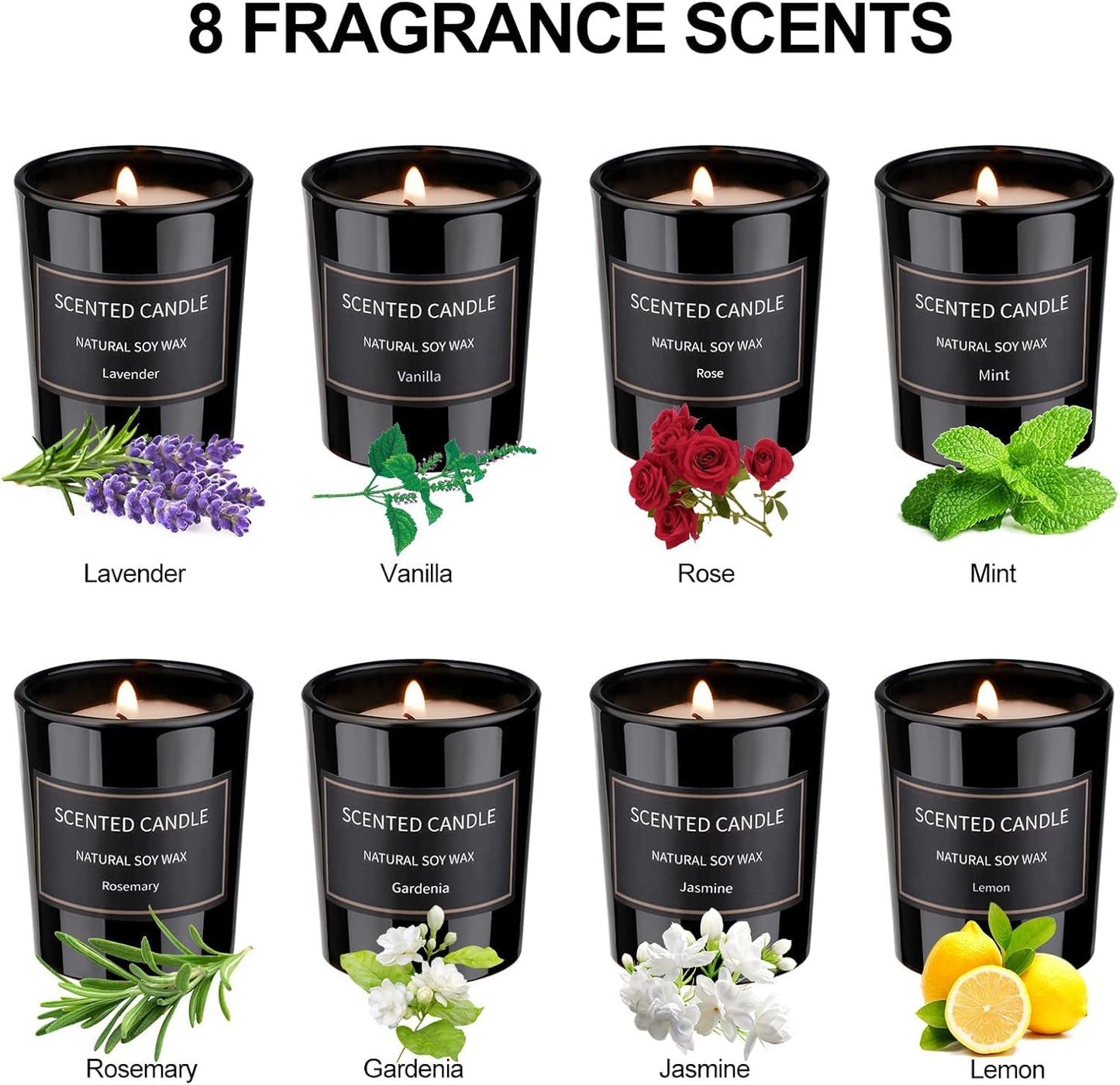 Dsclavacy Velas perfumadas de regalo para mujer, juego de 8 velas de 3.4 onzas, cera de soja natural, Velas Aromaticas para cumpleaños