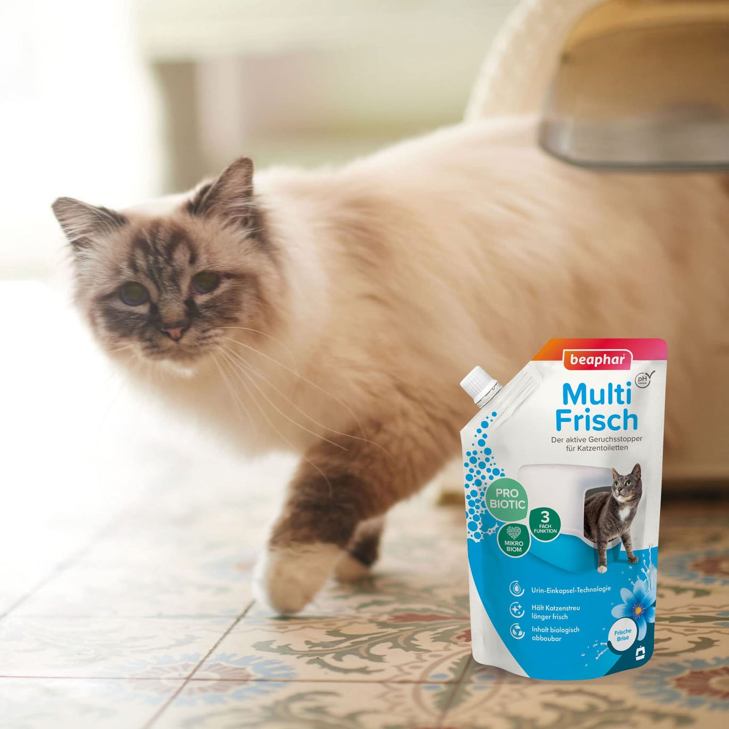 Beaphar Multi Fresco – neutralizador de olores para Gatos – Prolonga la Vida útil de la Arena para Gatos – Fragancia después de la Brisa Fresca – 400 g