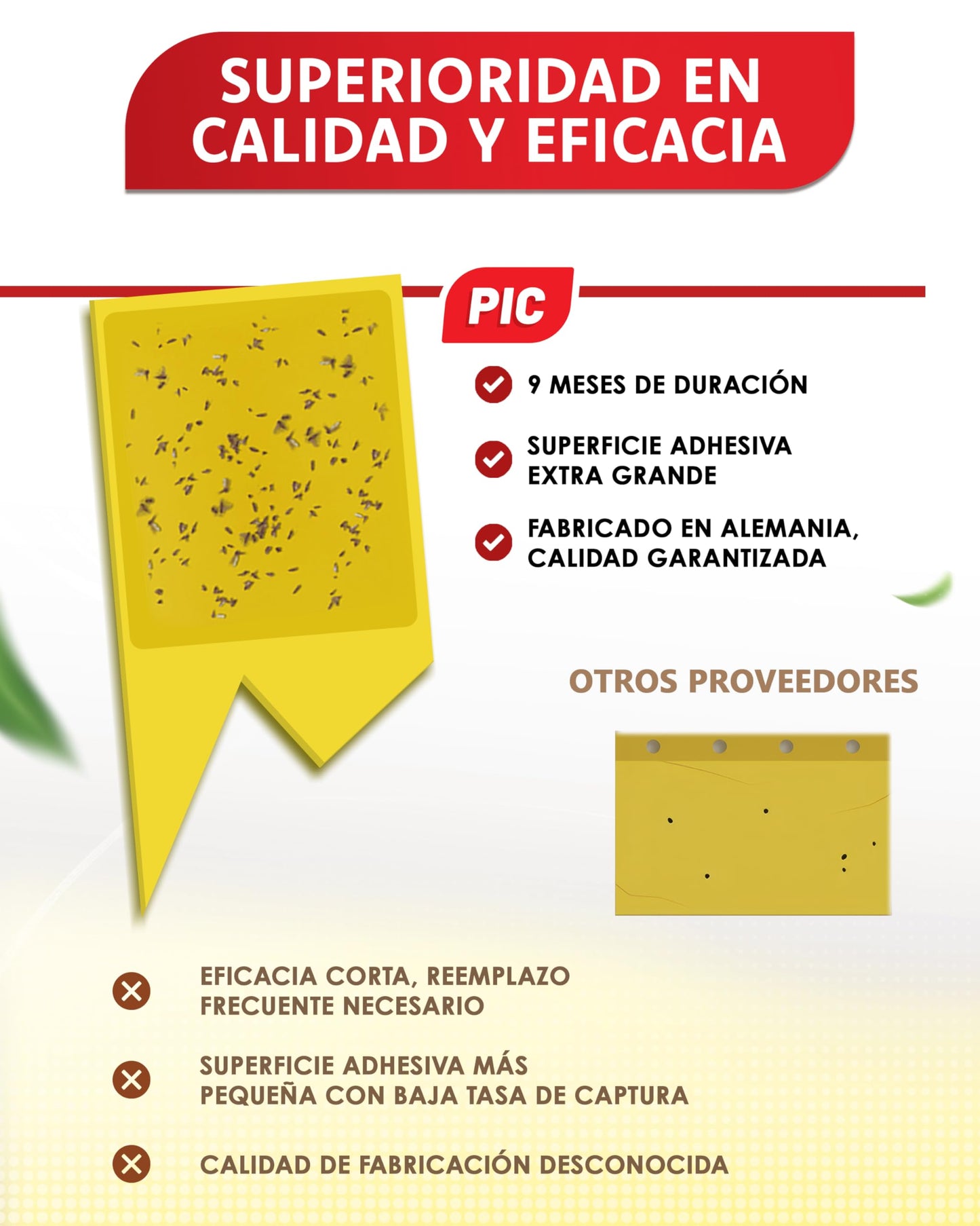 PIC Trampas Cromaticas Amarillas contra para Mosquito del Mantillo - 60x Pegatinas Trampas para Mosquitos, Eficaz Trampa Mosquitos No Tóxica, Ideal para Plantas De Interior contra Moscas pequeños