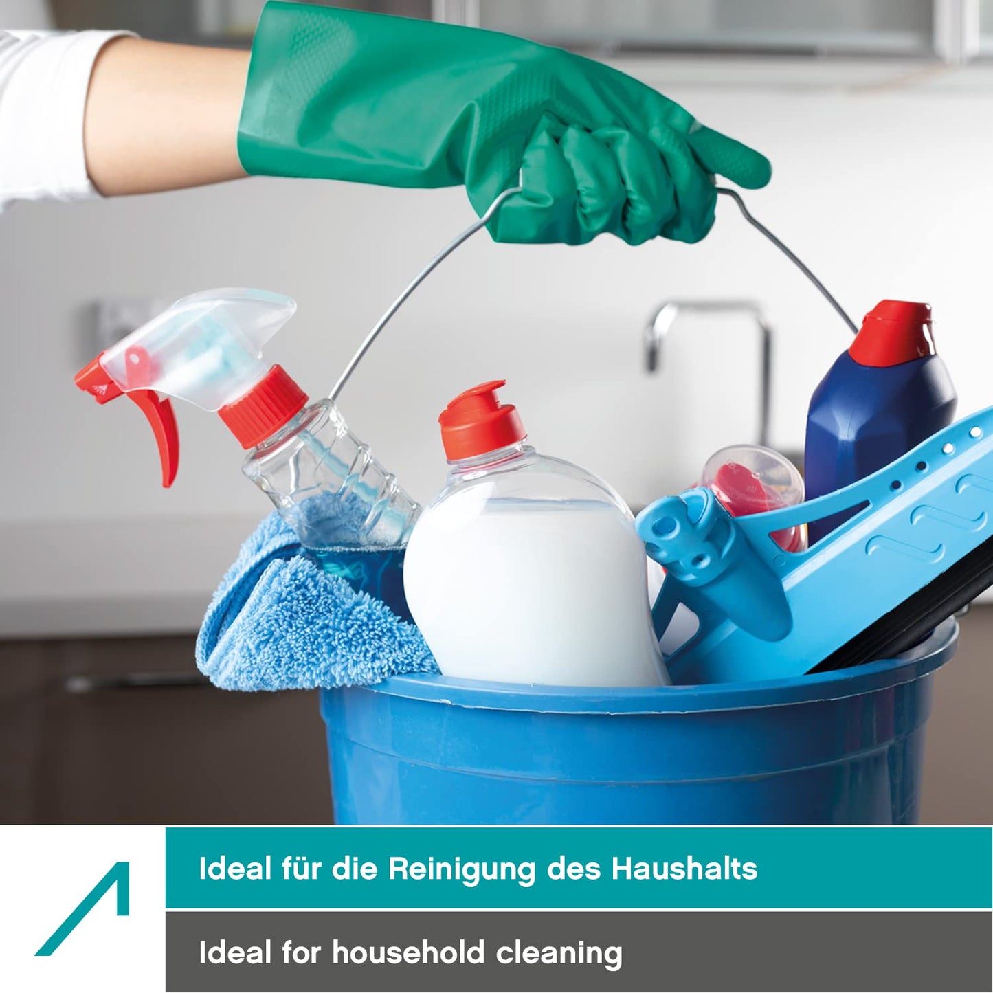 ACE - Guantes Nitrilo Heisenberg - 3 pares - Resistentes a productos químicos para trabajos domésticos e industriales - Sin látex, impermeable, para limpieza y vajilla - EN 388/374-1/374-5 - M