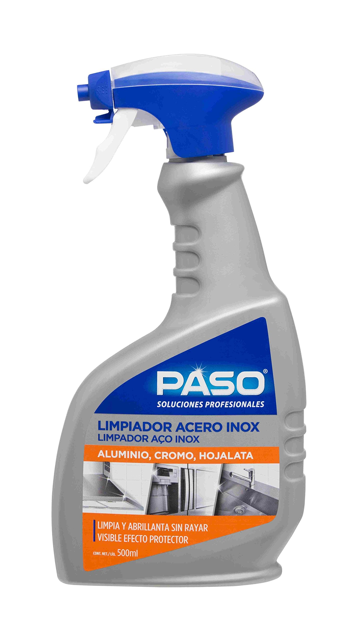 PASO - Limpiador de acero inoxidable - Limpia y abrillanta sin rayas - 500 ML
