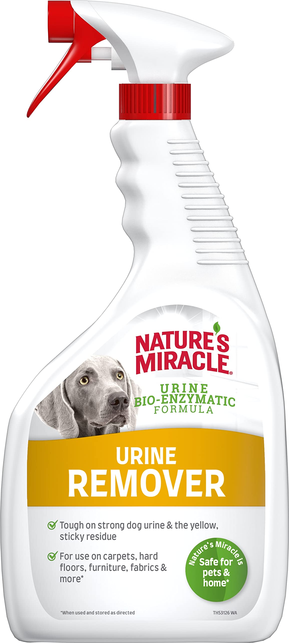 Nature's Miracle Urine Remover Perro, centra en las manchas de orina, basado en aceites esenciales, 946 ml