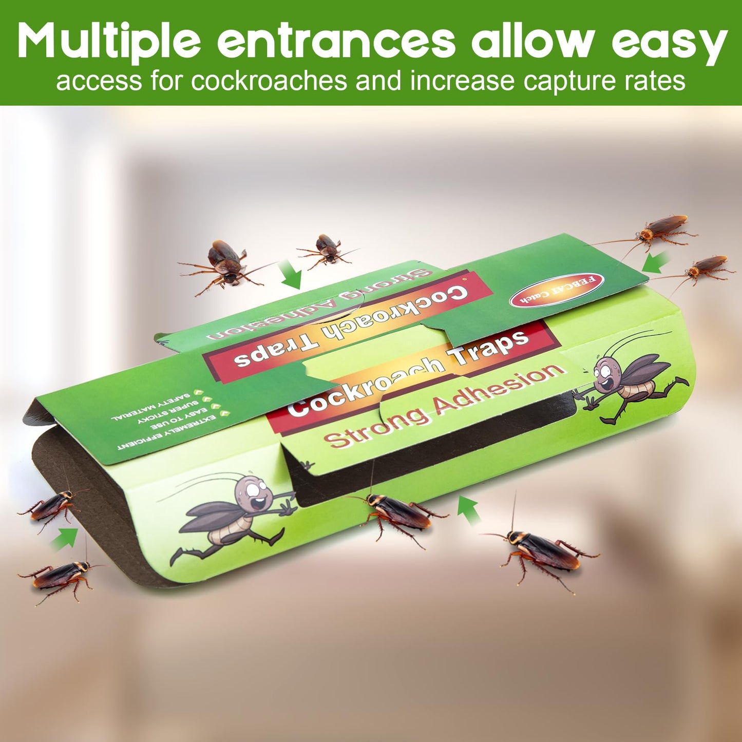 Juego de 26 Trampas para Cucarachas, Productos de Cucarachas Eliminar, Captura Efectiva de Cucarachas contra Cucarachas, Verdes