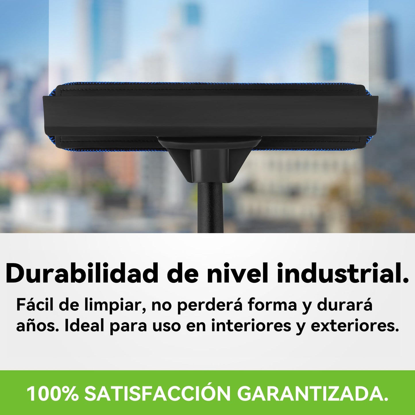 Tyroler Rasqueta Limpiacristales Telescópico Profesional para Ventanas | 30 a 205 cm Palo Limpia Cristales Extensible para Ventanas | Kit de Escobilla Limpiador de Cristales 2 en 1