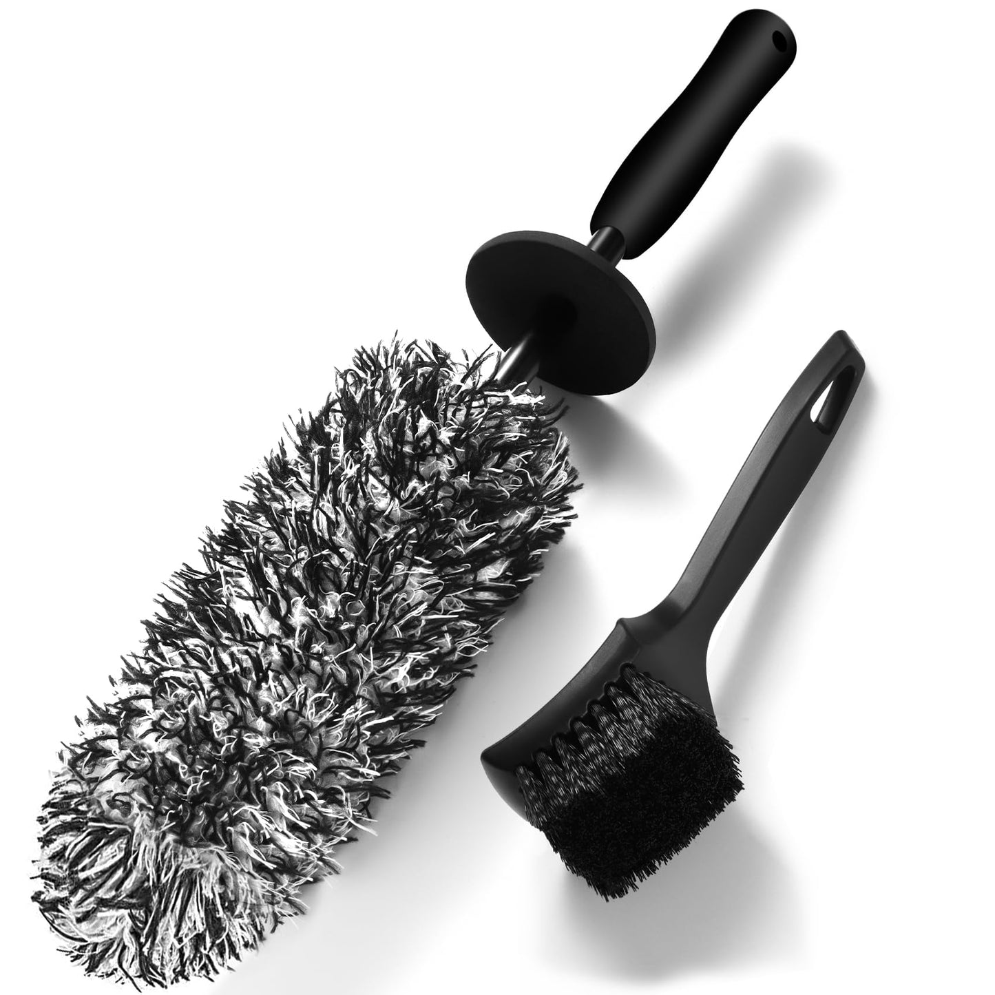 SOMLAW Cepillo en Microfibra y Cepillo para neumáticos - Cepillo Limpiador Llantas - para Limpiar Profunda y eficazmente la Superficie de Llantas - Ideal para Llantas Wheel Brush