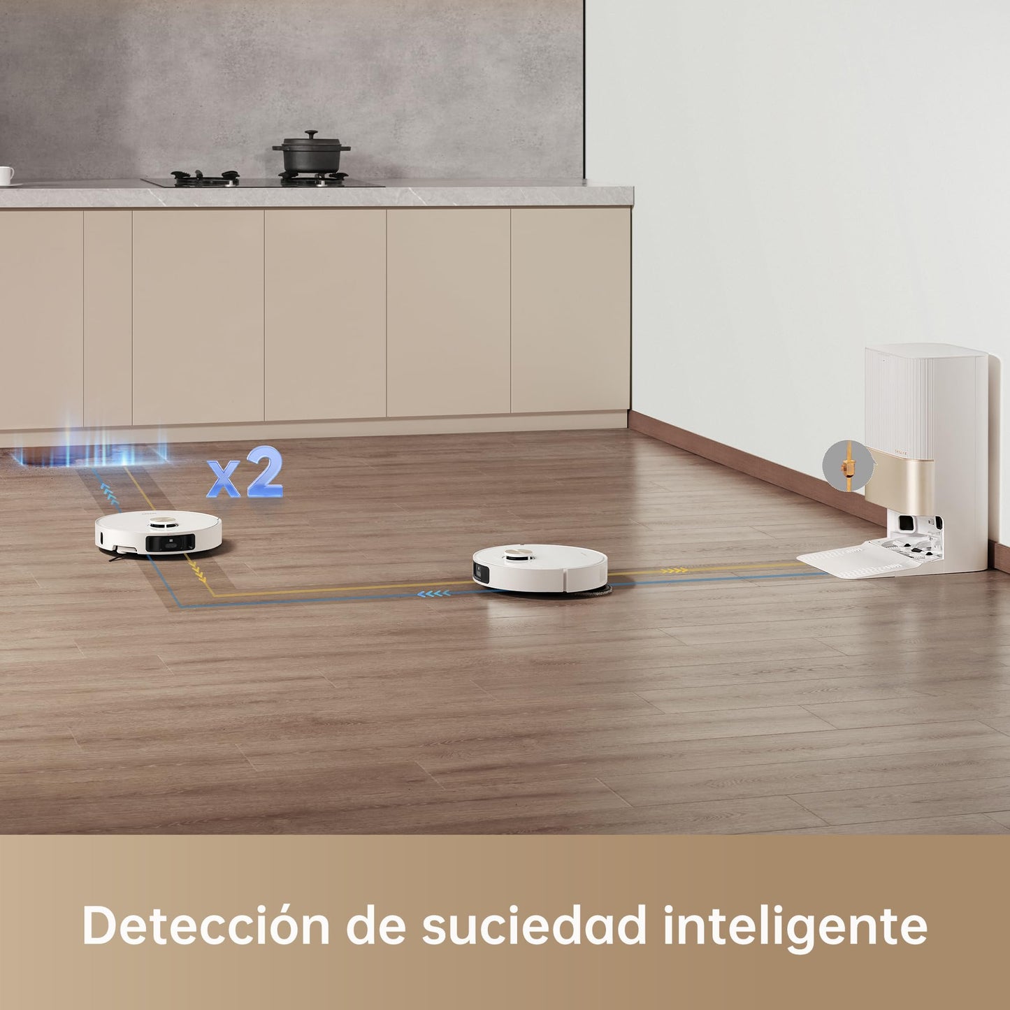 DREAME X40 Ultra Complete Robot Aspirador y Fregasuelos, 12000Pa Succión, Robot Aspirador con Mopa Extraíble y Elevable, 70℃ Mopa Autolimpiable, Cepillo Lateral y Extensible, Detección Suciedad