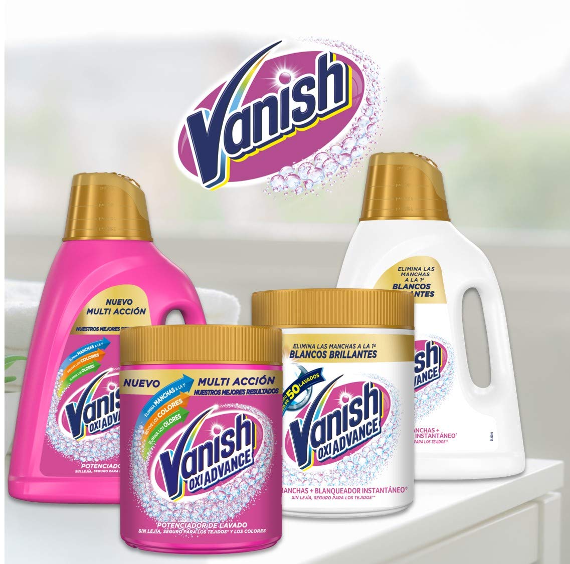 Vanish Oxi Action Multipoder - Quitamanchas multibeneficio para la ropa, En Polvo, Sin Lejía 400gr, El emabalaje puede variar