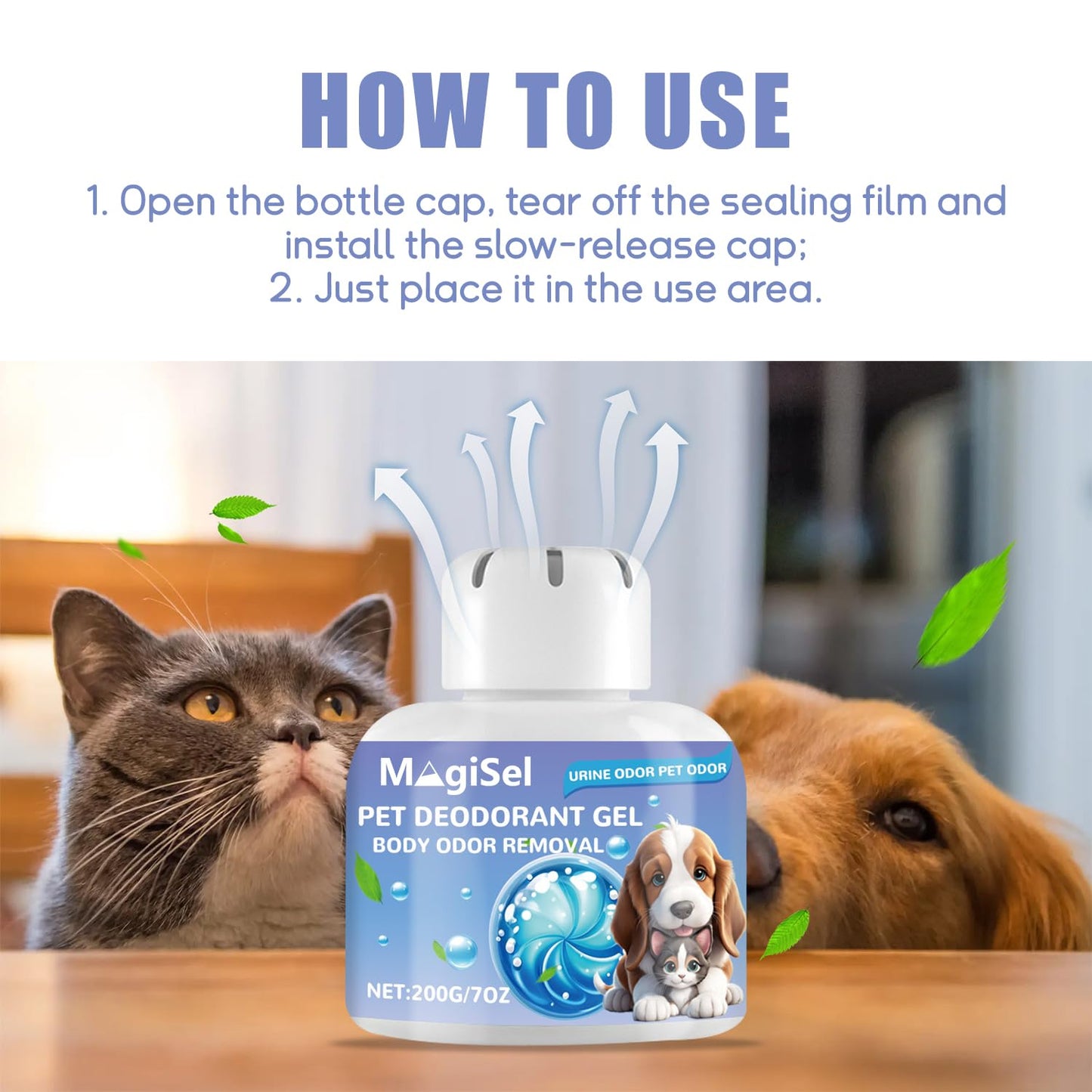 Neutralizador de Olores y Manchas Perros, Gel Desodorizante para Mascotas, Gel Neutralizador de Olores para Mascotas, Enzimático Eliminador de Olores Mascotas Eco, Elimina Olores Desagradables, 200g
