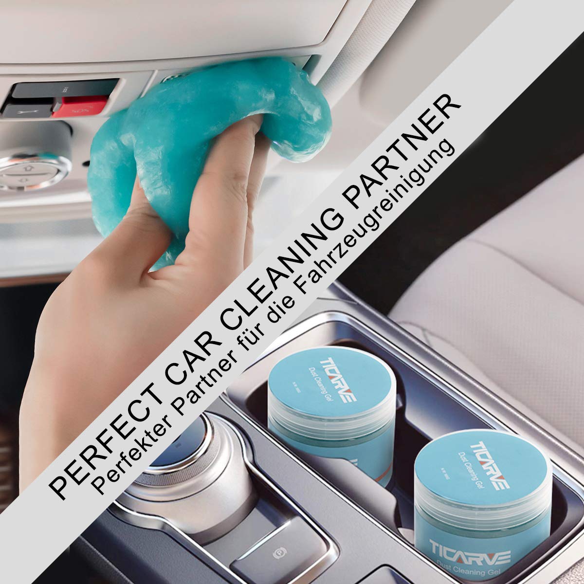 TICARVE Gel de Limpieza para el Interior del automóvil, Limpiador de Teclado Suave y Flexible, Hecho de Limpiador de Polvo Universal y Respetuoso con el Medio Ambiente para automóviles, computadoras