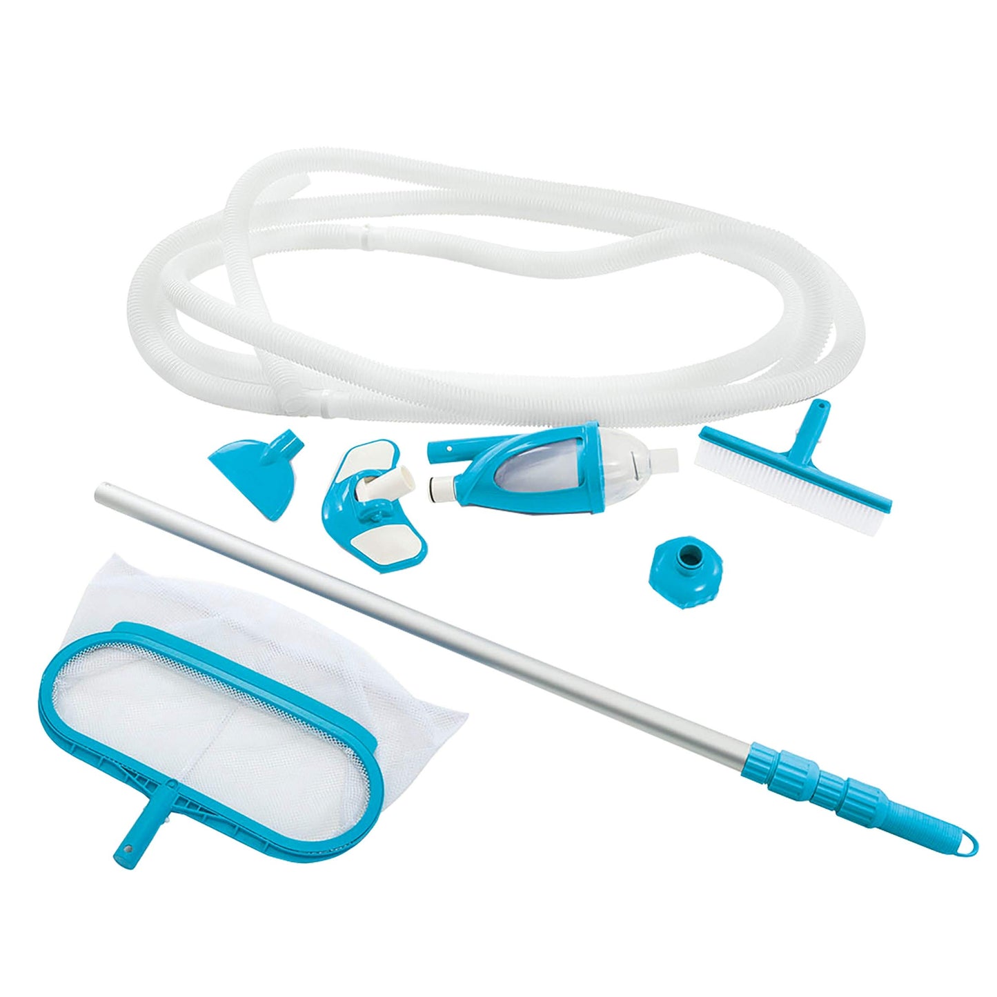 Intex Kit de mantenimiento de piscina de lujo, accesorios de piscinas, set de limpieza, extensible 279 cm (58959)