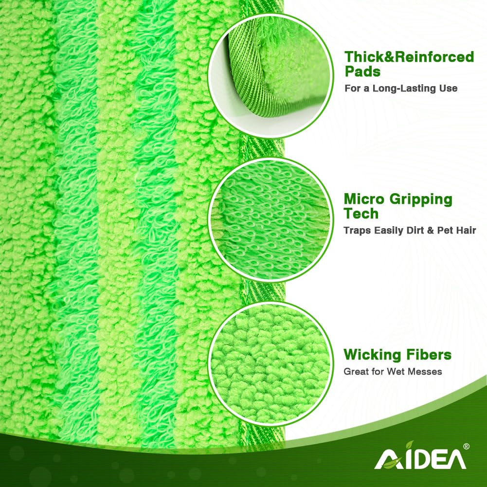 AIDEA Mopa de Microfibra Compatible con Swiffer Sweeper,Recambios de mopa Lavables y Reutilizables,Ideal para Suelos de Madera, Cerámica y Vinilo,Pack de 4