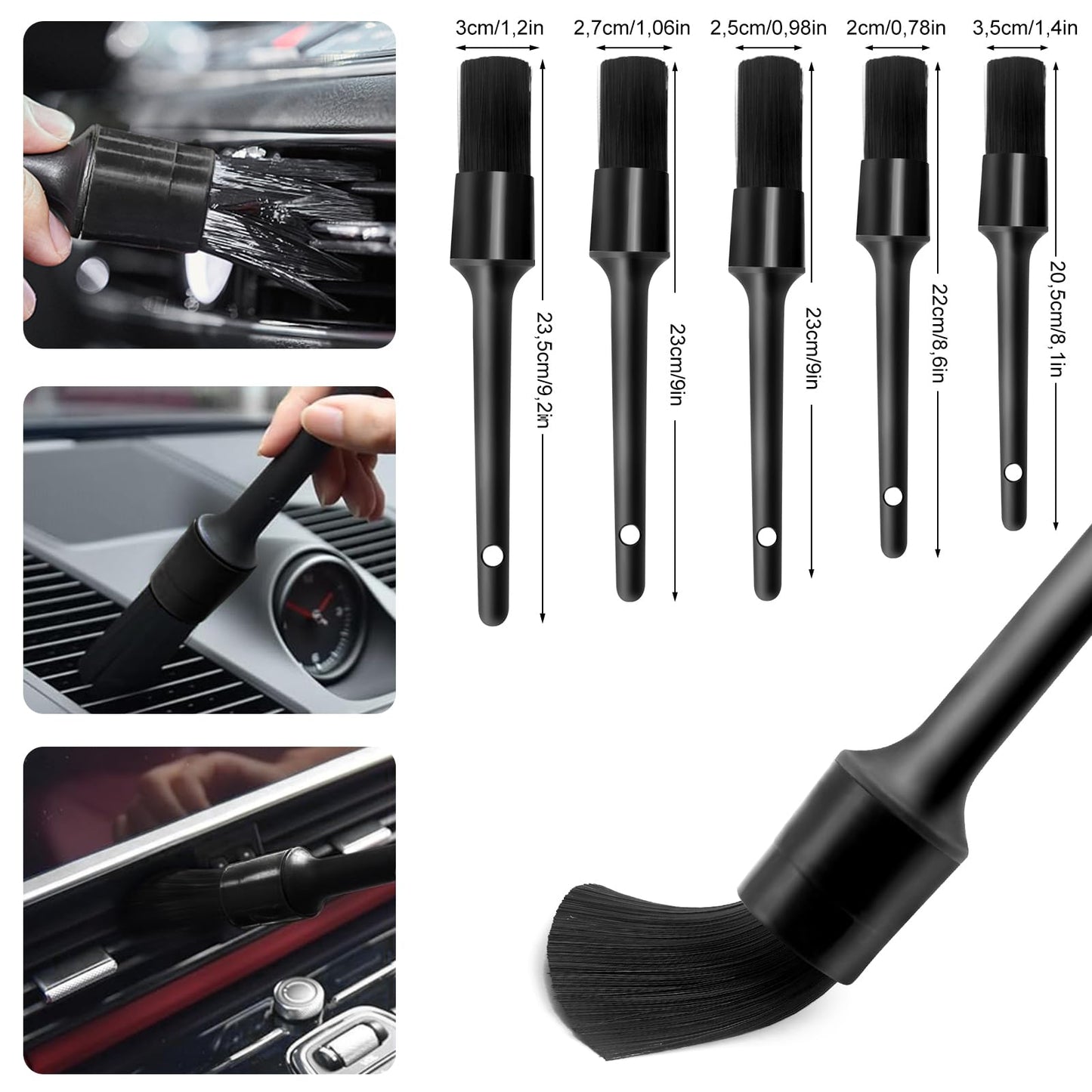 HOVIBU Kit Limpieza Coche, 30 Piezas Juego de Limpieza de Coche para Interior y Exterior, Set de Lavado de Coches con Cepillos, Esponjas de Pulido, Paños de Microfibra, Práctica Bolsa