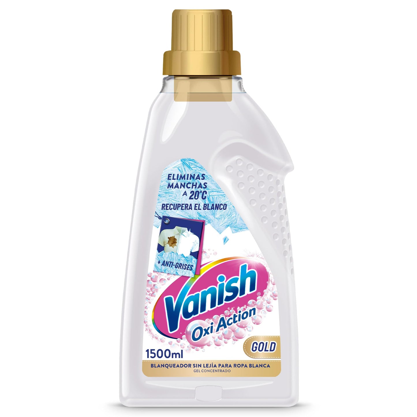 Vanish Oxi Advance Quitamanchas y blanqueador para ropa blanca, Sin lejía, Aroma Rosa, En gel, 1500 ml