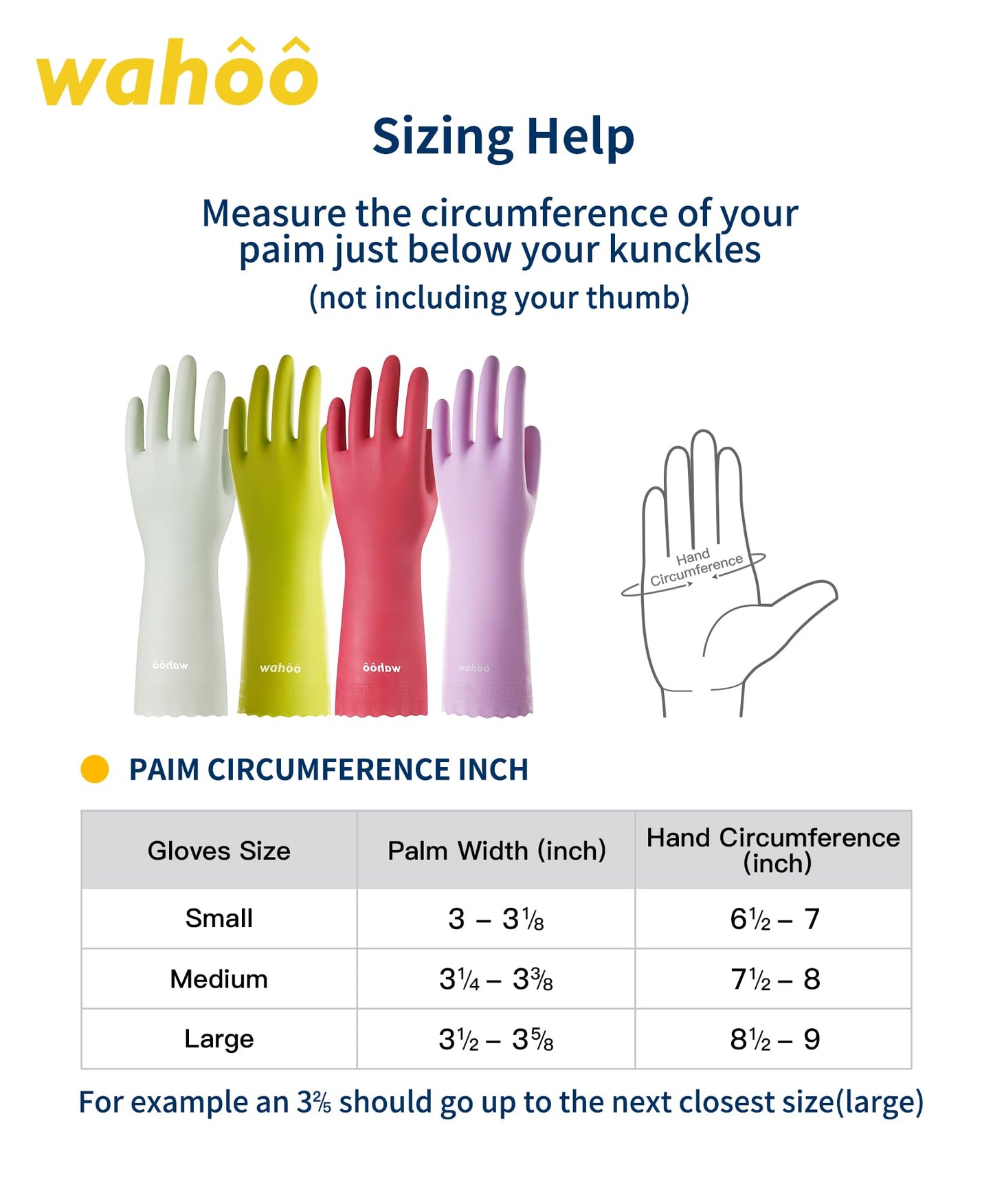 wahoo 3 Pares Guantes de Limpieza Hogar, Guantes Forrados de Algodón Flocado para Cocina, Sin Látex, Reutilizables, Impermeables, Antideslizantes, Verde Canario, Talla M