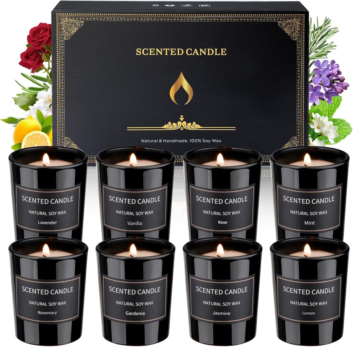 Dsclavacy Velas perfumadas de regalo para mujer, juego de 8 velas de 3.4 onzas, cera de soja natural, Velas Aromaticas para cumpleaños