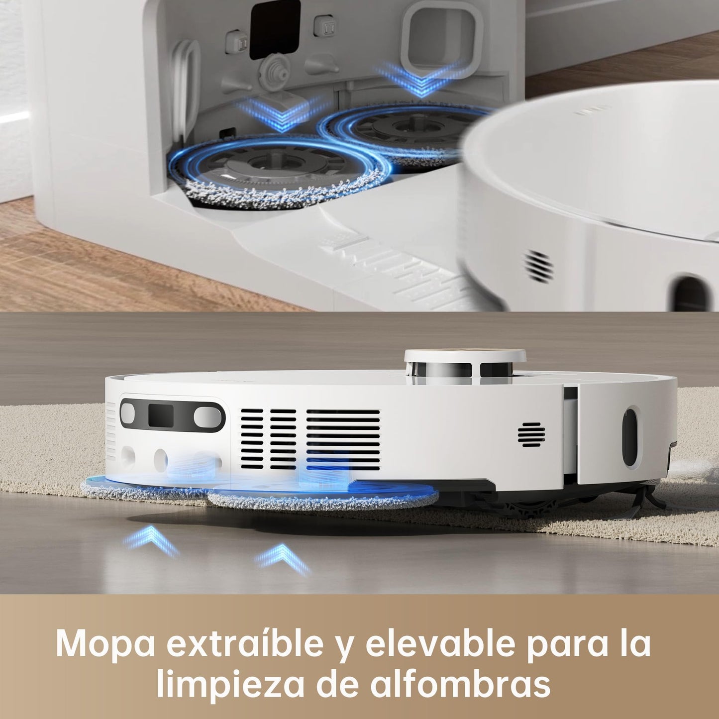 DREAME X40 Ultra Complete Robot Aspirador y Fregasuelos, 12000Pa Succión, Robot Aspirador con Mopa Extraíble y Elevable, 70℃ Mopa Autolimpiable, Cepillo Lateral y Extensible, Detección Suciedad