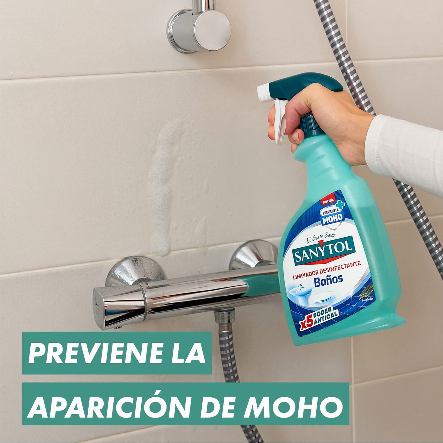 Sanytol – Limpiador Desinfectante Antical Baños, Elimina Bacterias, Hongos y Virus Sin Lejía, Perfume Eucaliptus - 750 ML