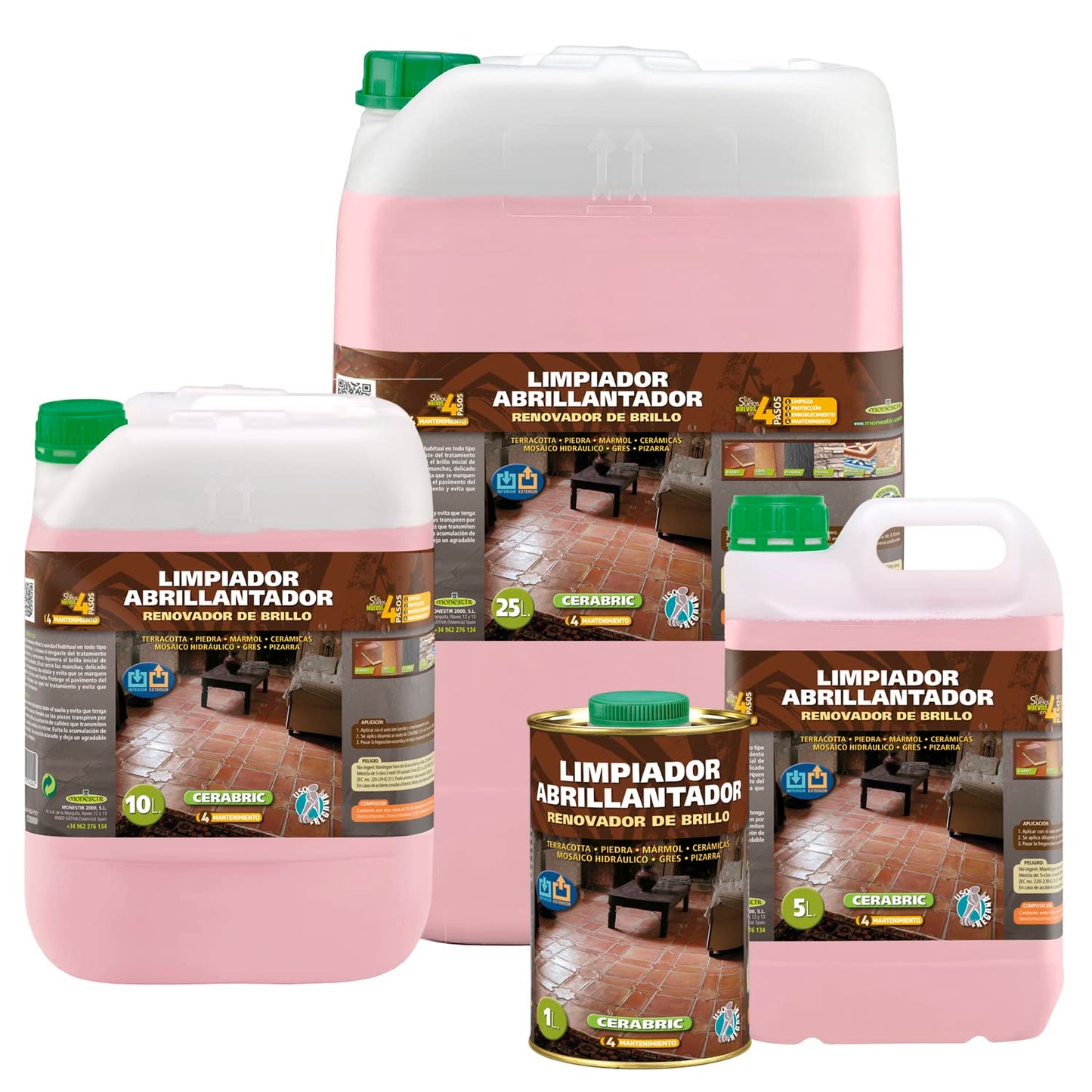 MONESTIR - Cerabric Limpiador Abrillantador Renovador Brillo - 1 Litro