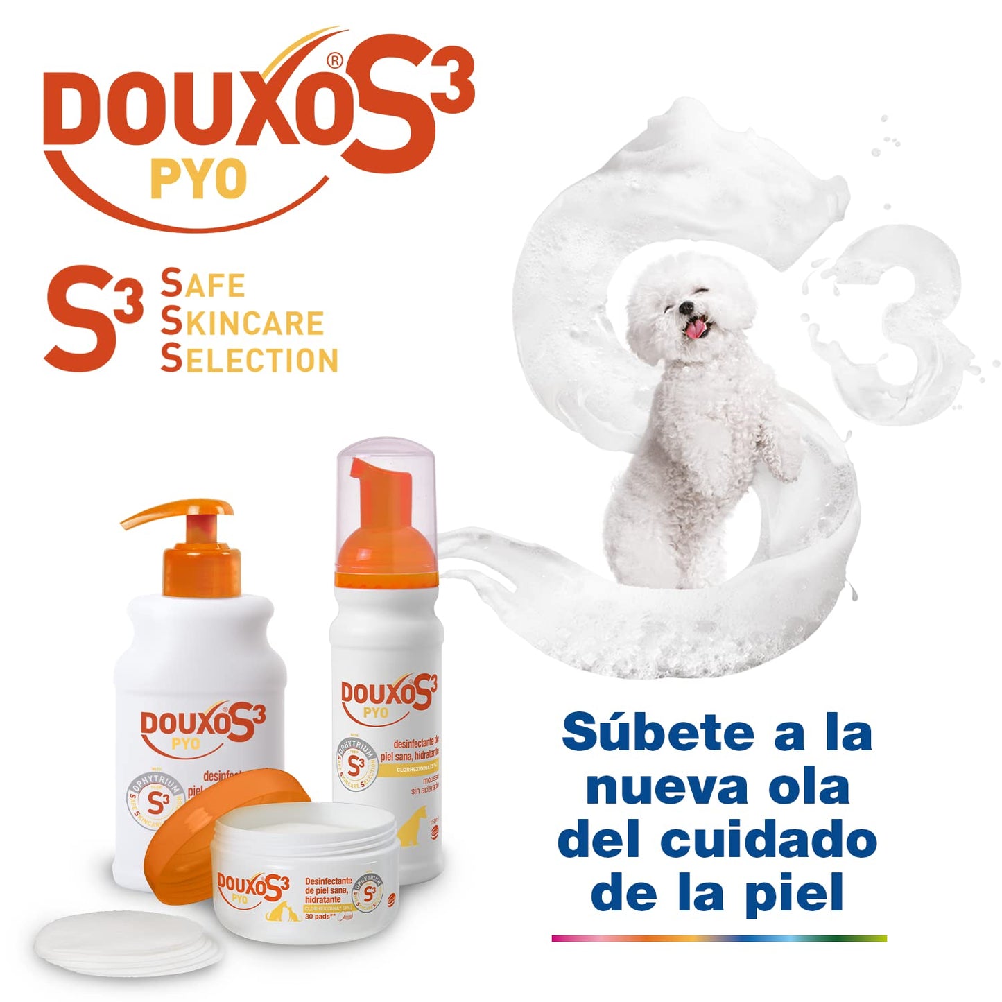 DOUXO S3 Pyo Champú para Perros y Gatos - Higiene - Hidratante - Fragancia hipoalergénica - 200ml