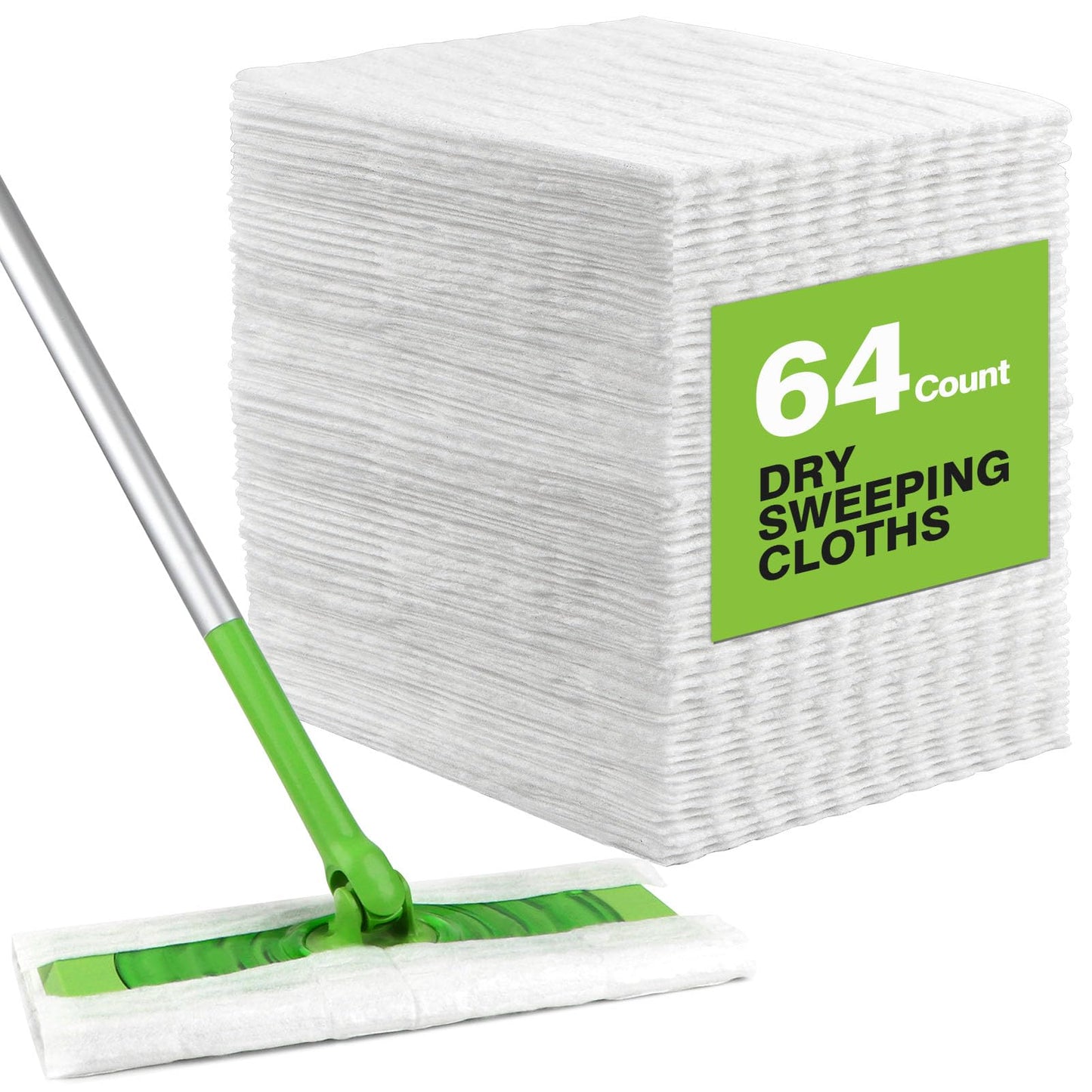 HOMEXCEL Almohadillas de Trapo de Barrido en seco compatibles con Swiffer Sweeper, Almohadillas Desechables para fregona y Limpieza de Suelos, 64 Unidades