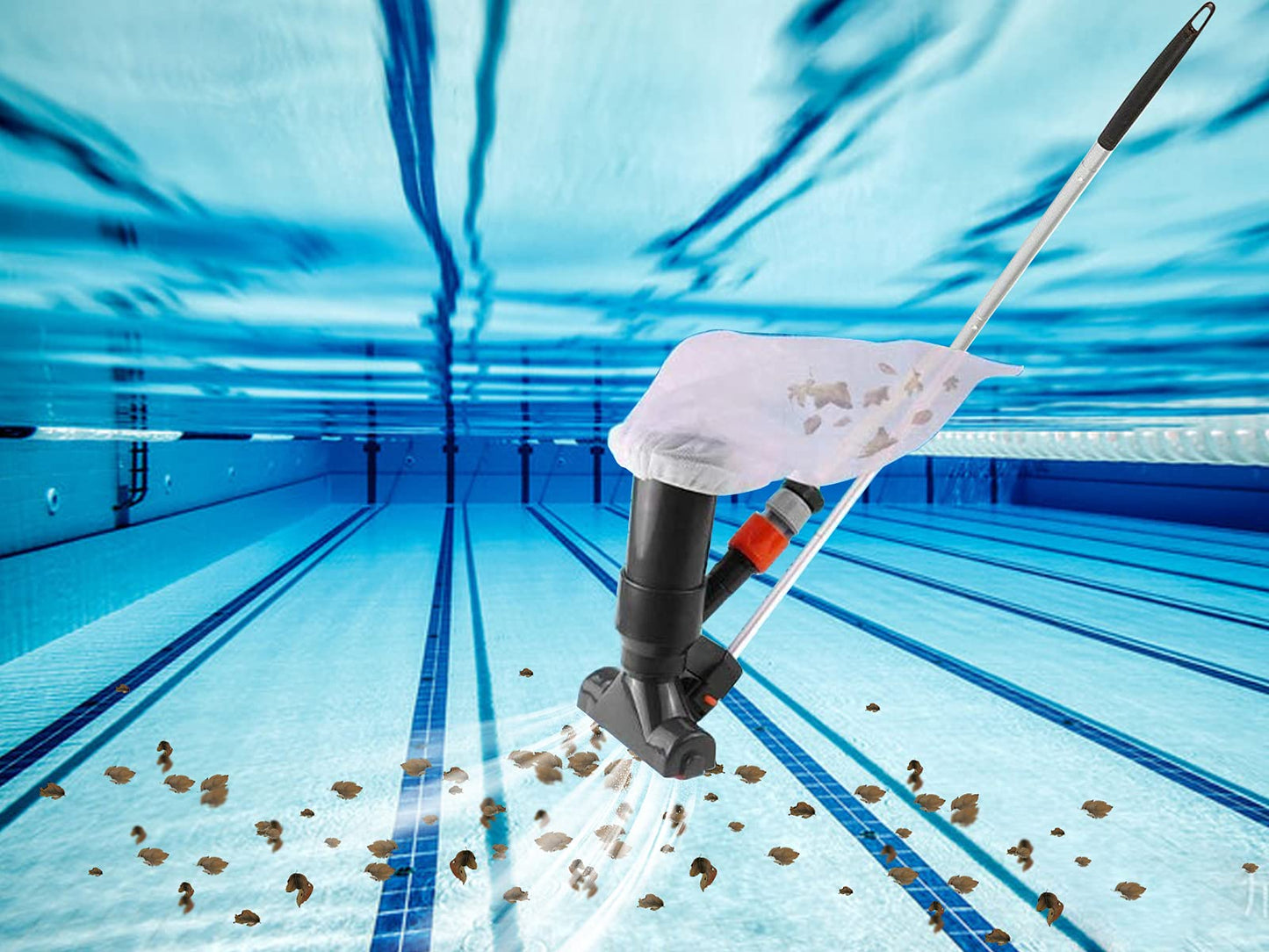 Limpiafondos Piscina Hidraulico, Aspiradora Piscina Pequeña, Kit Limpieza Piscina Desmontable, Limpiador Piscina Fondo Y Paredes Manual, Aspirador Agua Piscina Estanques para Jardin (Azul)