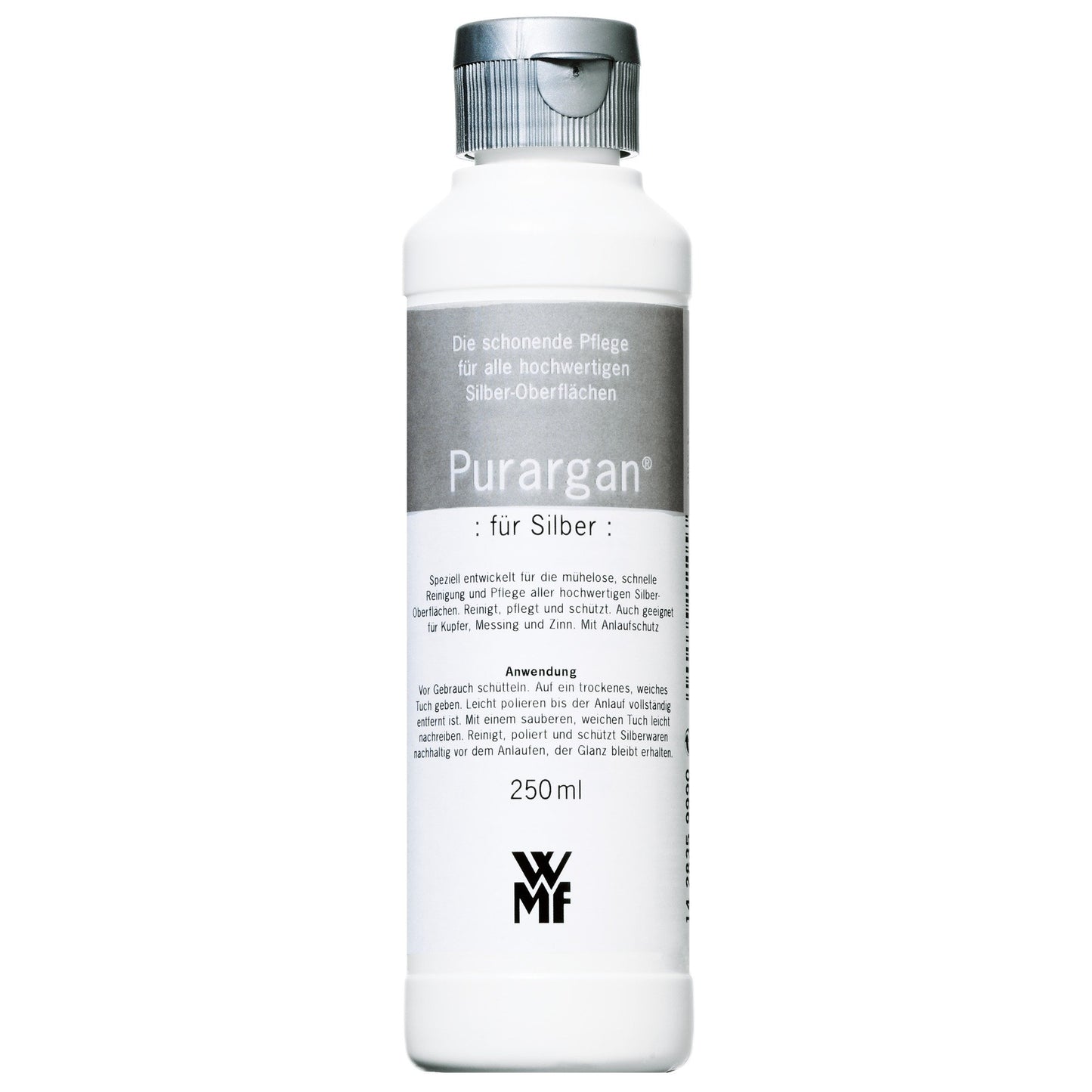 WMF Purargan, limpiador plata, producto de cuidado 250ml, crema de limpieza para superficies plateadas