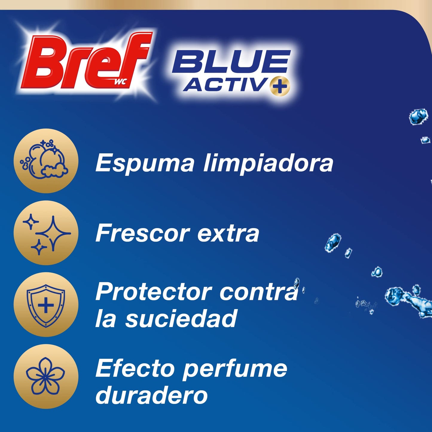Bref Blue Activ Floral Cesta WC (pack de 10 unidades), limpia baño para un WC siempre limpio y fresco, limpiador de baños con fórmula antical que elimina la suciedad