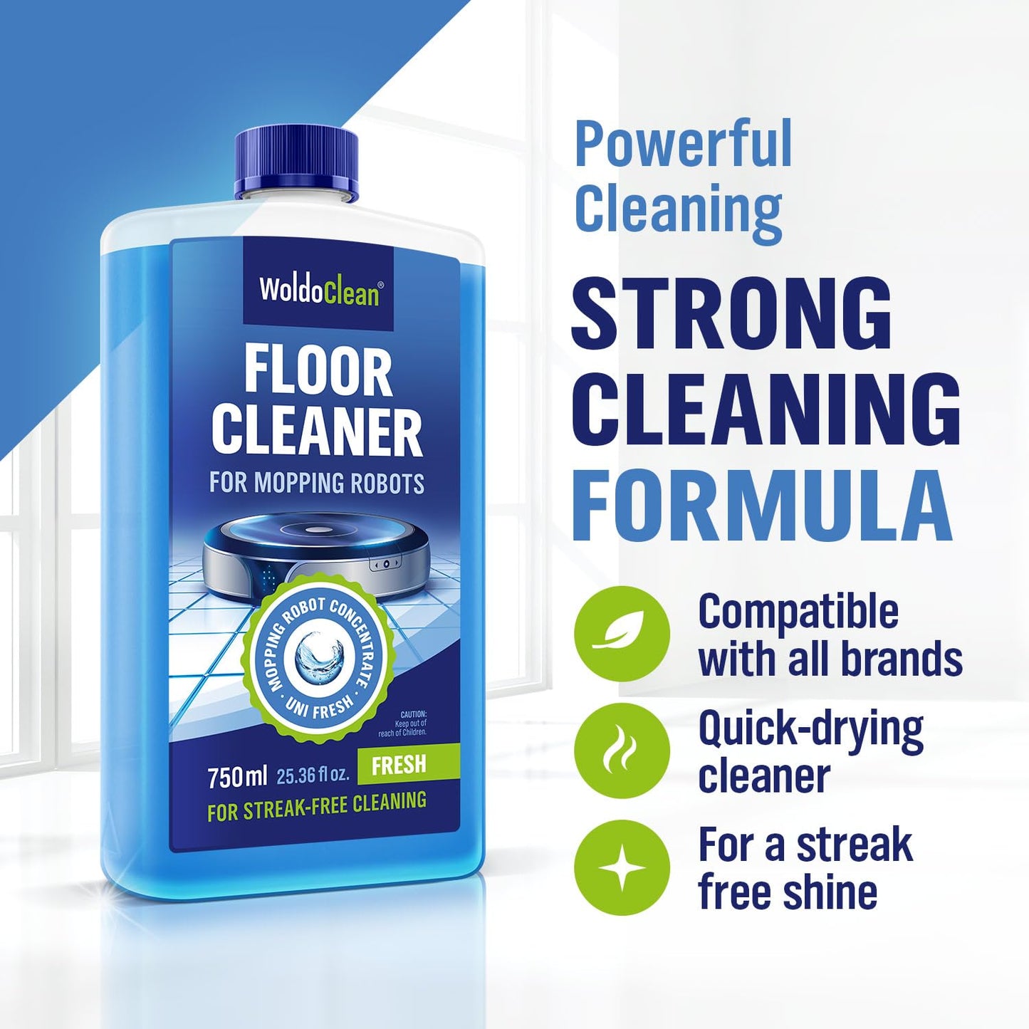 WoldoClean Limpiador de suelos para robots 750ml - para todas las plantas