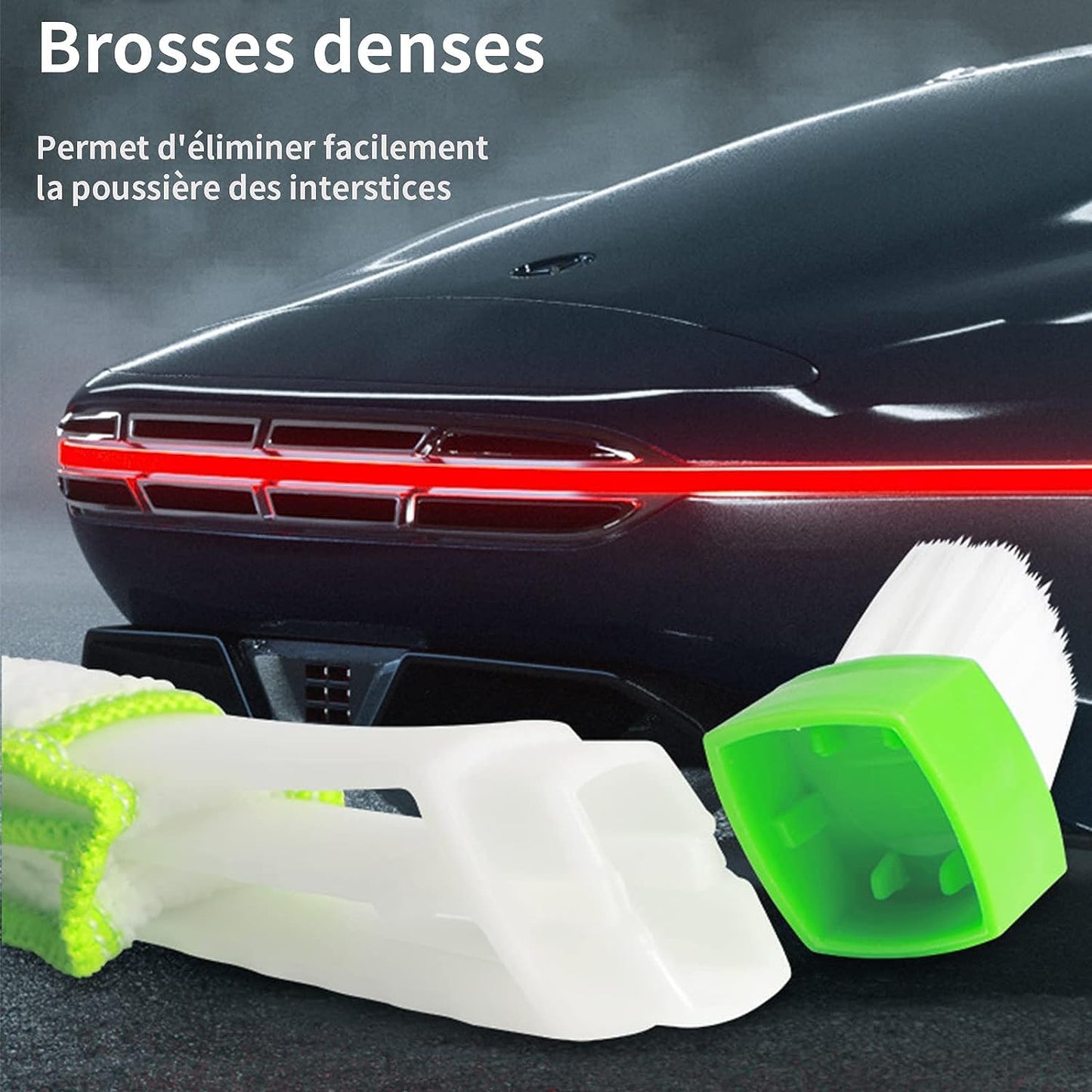 JNTMIKUN 4 PCS Cepillo Limpieza Coche, Brocha Limpieza Interior Coche para Rejillas de Ventilación de Automóviles y Salpicaderos