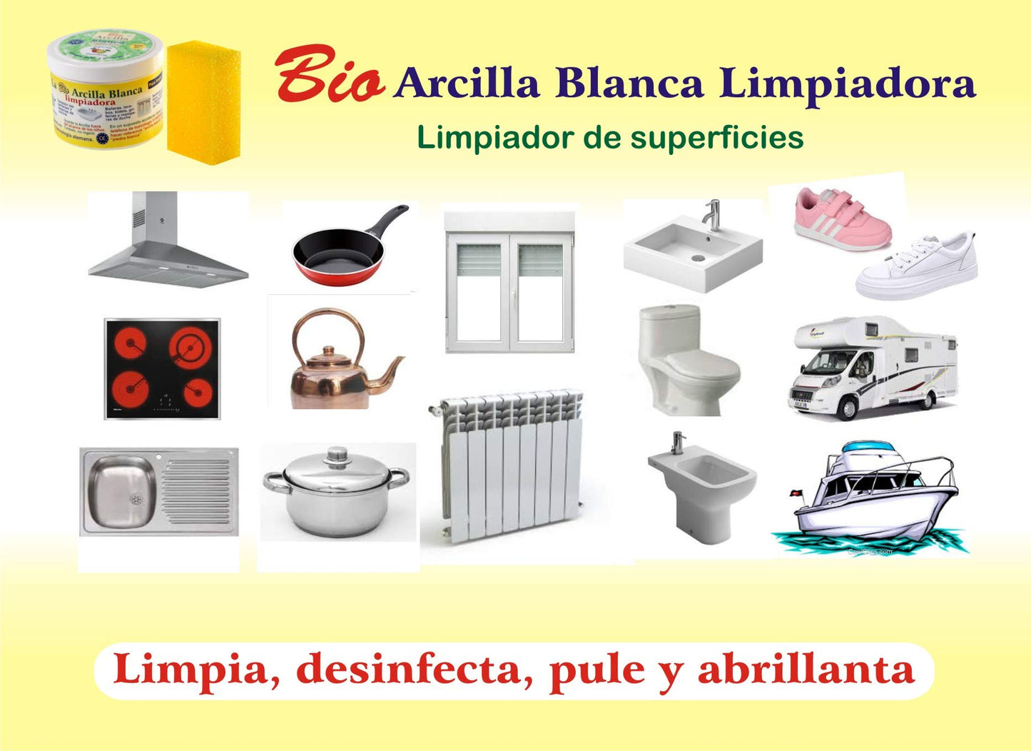 Bio Arcilla Blanca Limpiadora 600 GR │ Piedra de Arcilla Limpieza │ Limpiador Hogar Multisuperficies
