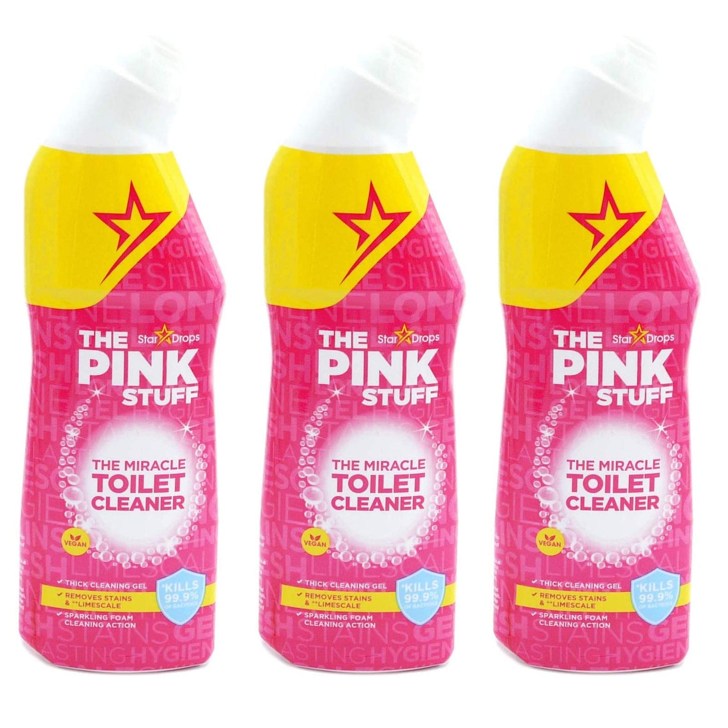 3 limpiadores de inodoro The Pink Stuff The Miracle, 750 ml