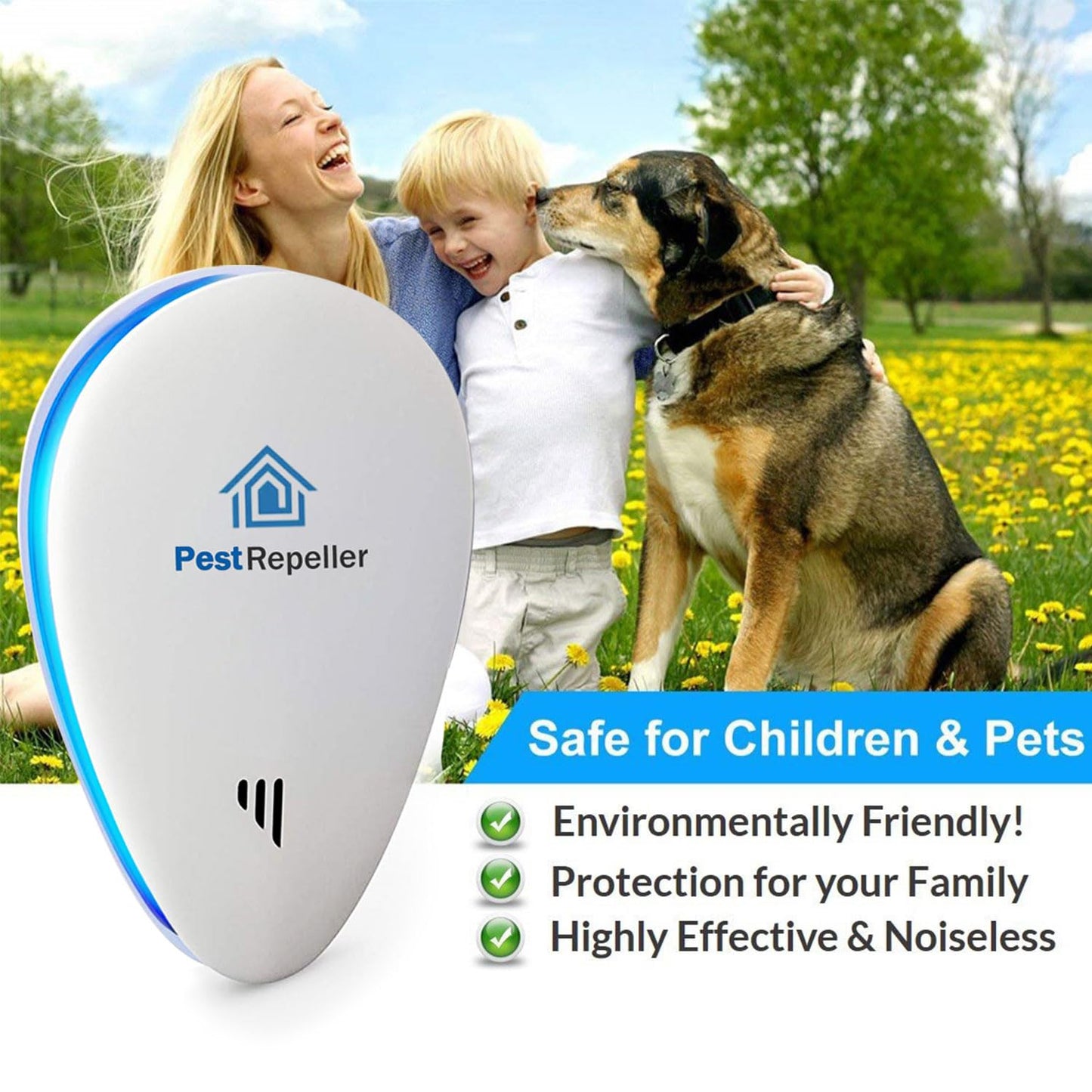 Repelente Ultrasónico de Plagas,Nuevo Electrónico Repelente Mosquitos Insectos para Interiores Anti Cucarachas, Moscas,Mosquitos,Ratones,Arañas,100% Inofensivo para Mascotas y Humanos- 4 Piezas