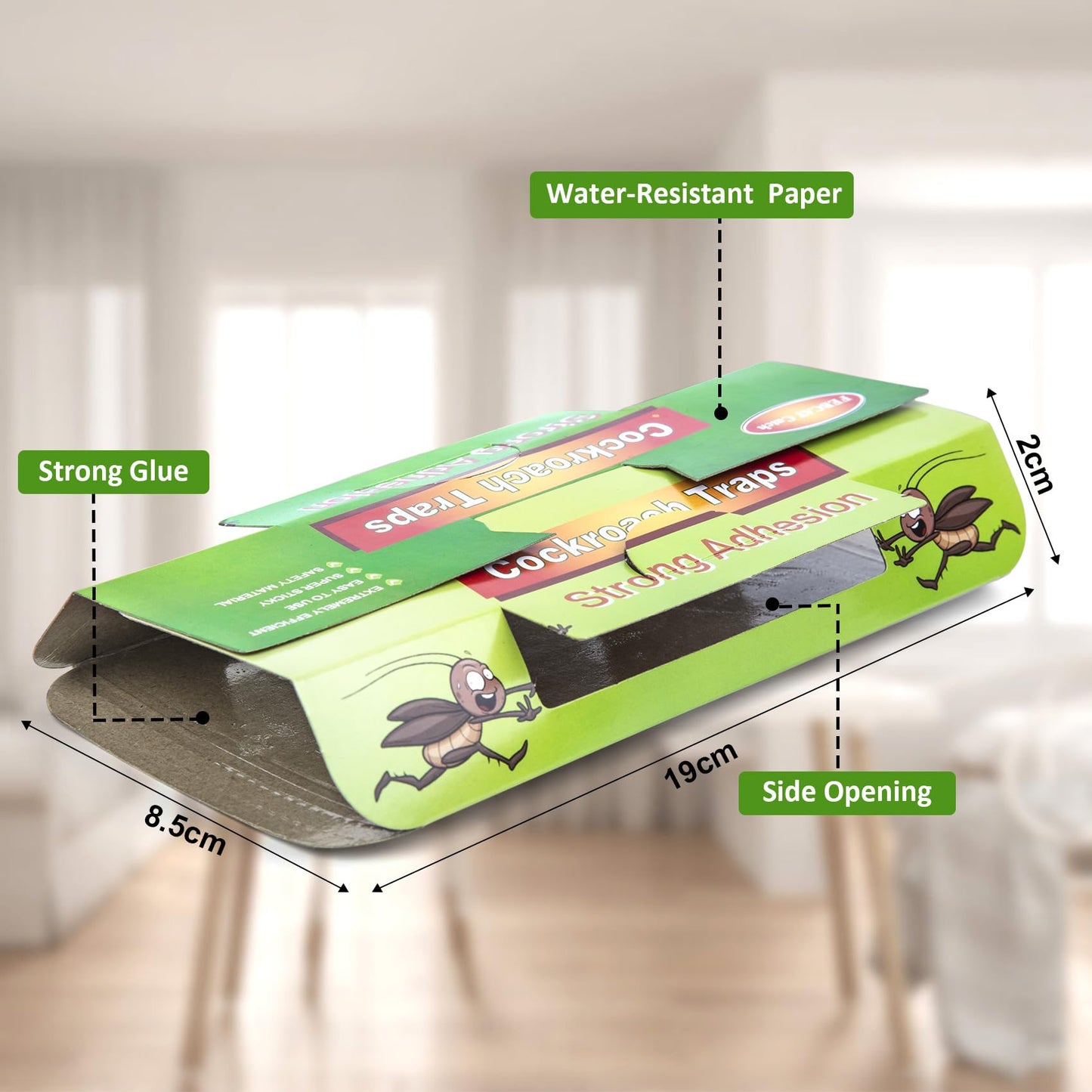 Juego de 48 Trampas para Cucarachas, Productos de Cucarachas Eliminar, Captura Efectiva de Cucarachas Contra Cucarachas, Verdes